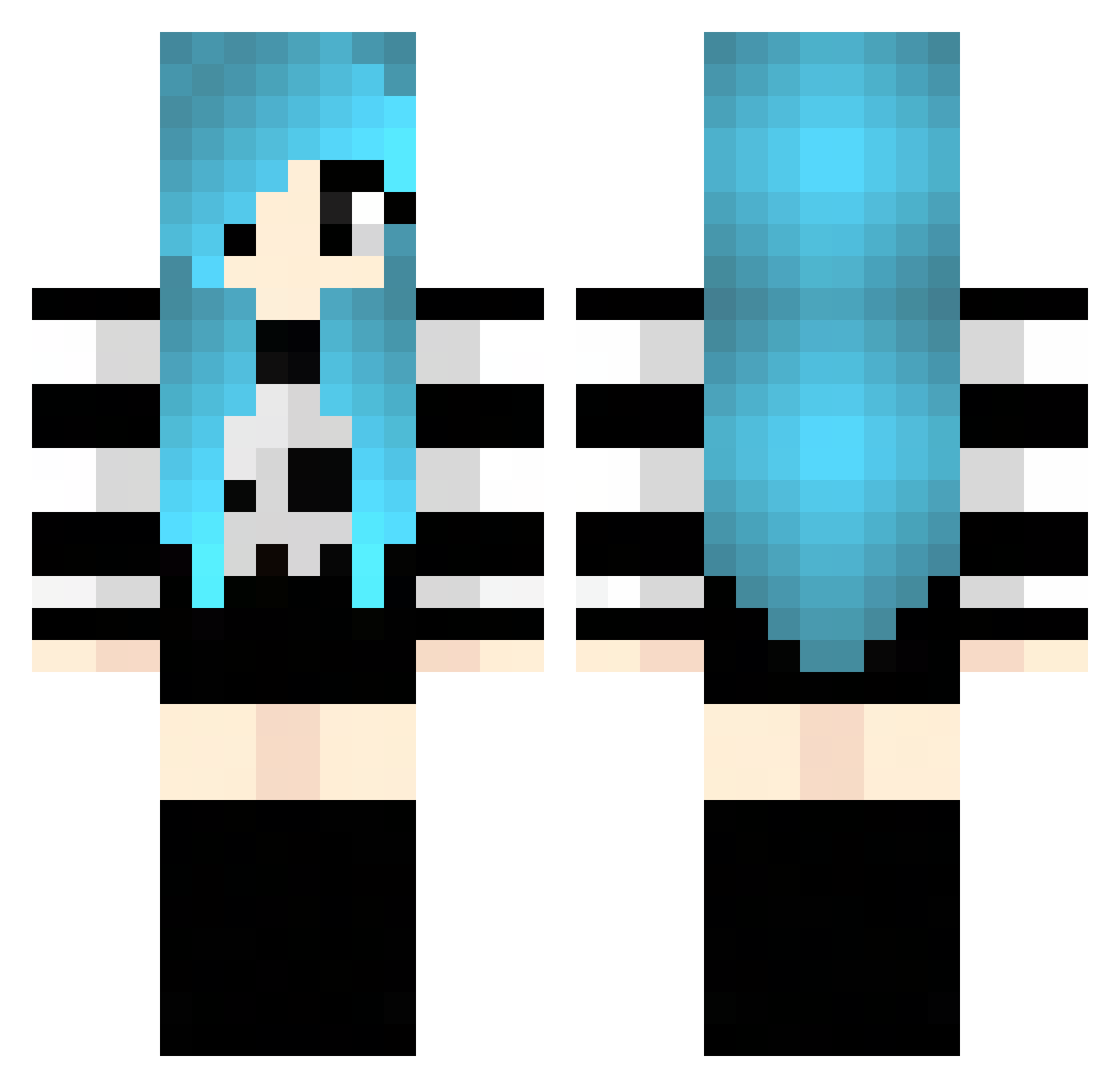 anthropole Minecraft skin, front and back view
