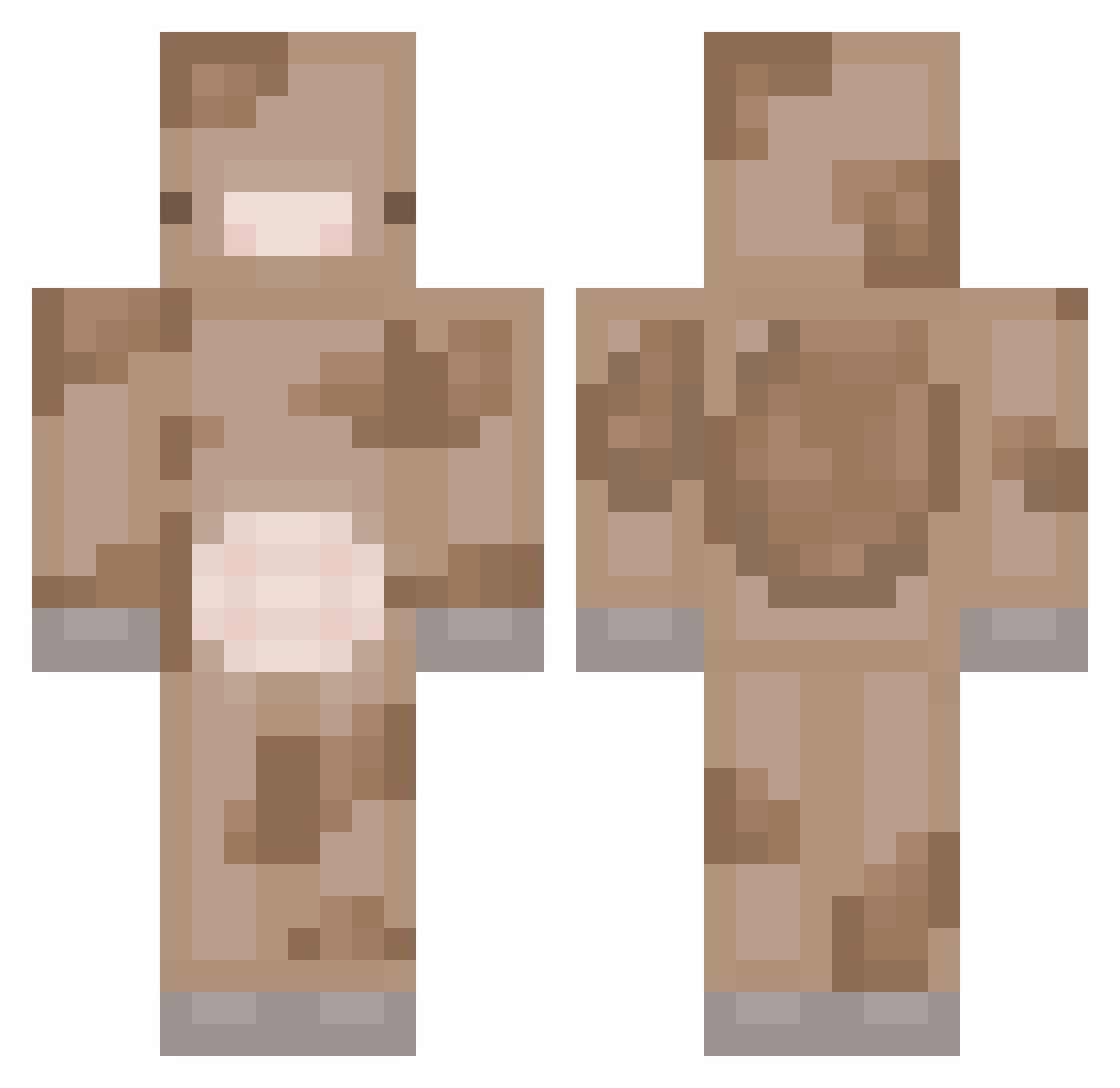 TheBungee Minecraft skin, front and back view