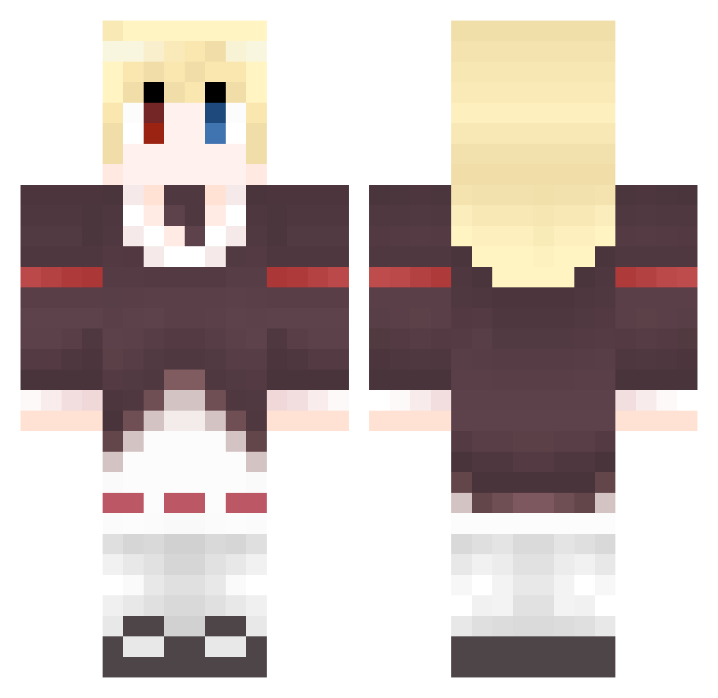 doorbells Minecraft skin, front and back view