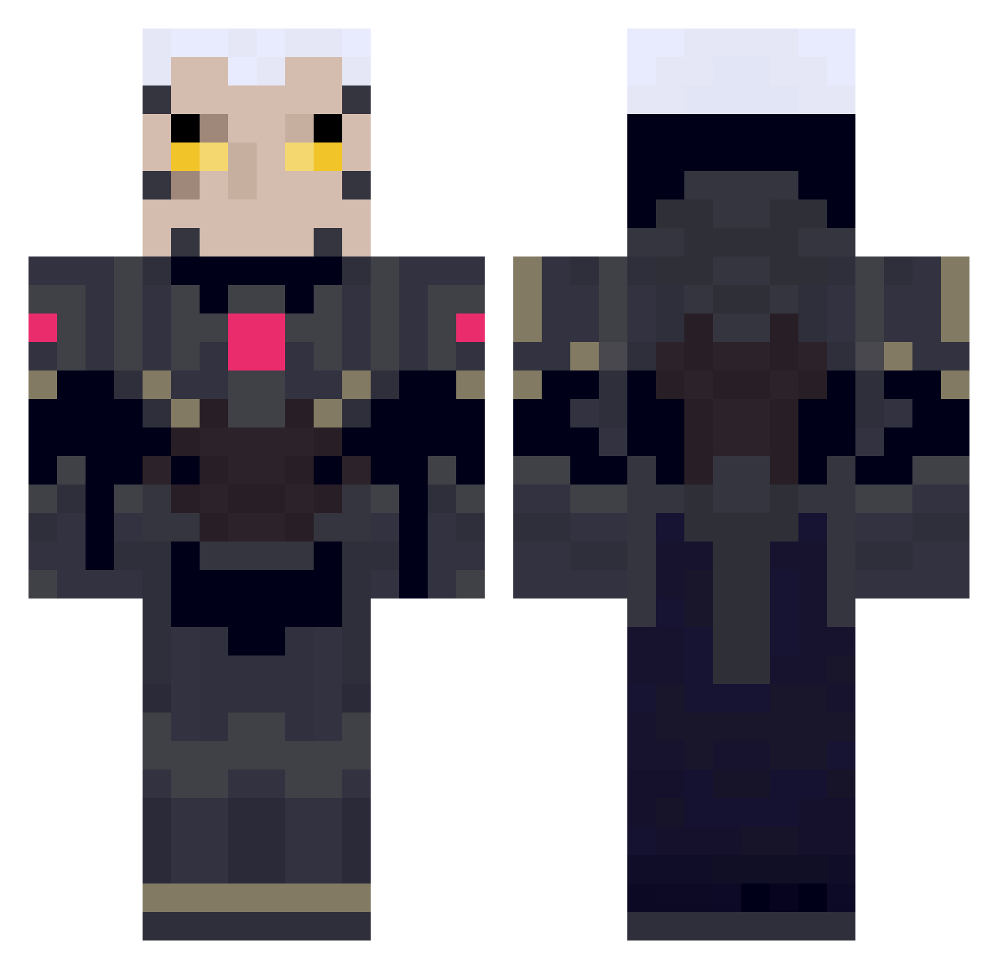 ShadowZ50 Minecraft skin, front and back view