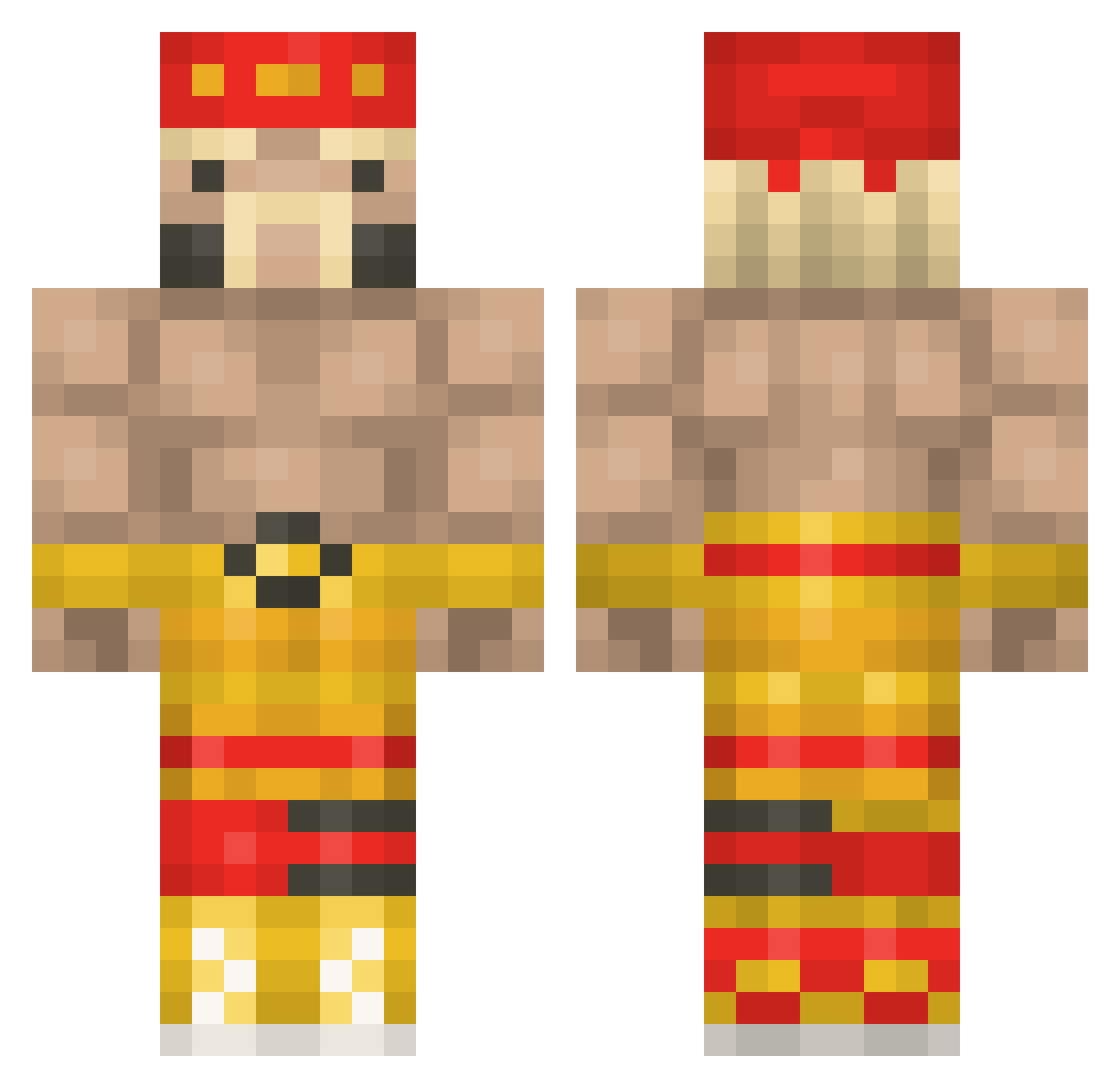 Parliamentarians Minecraft skin, front and back view