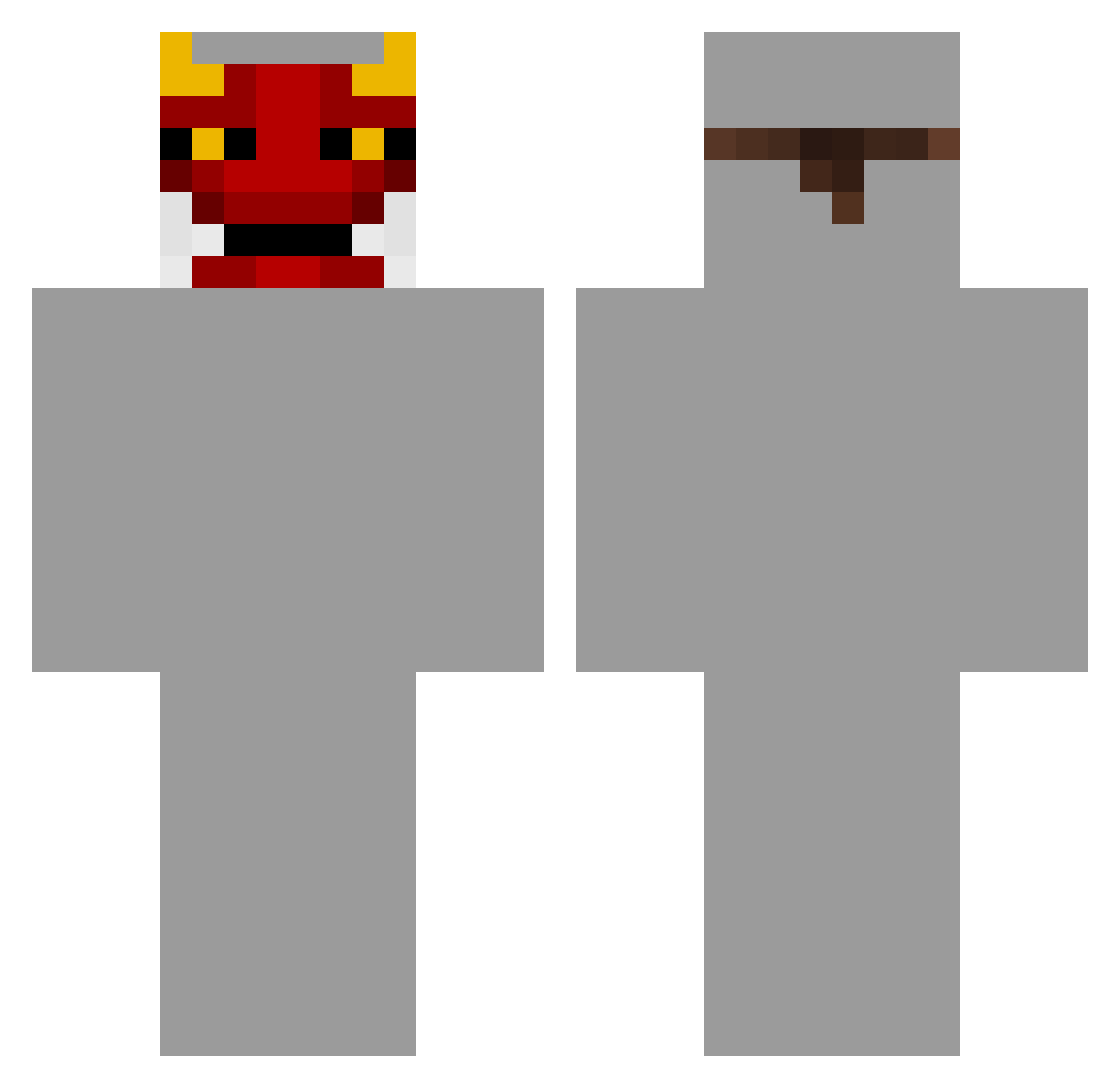 JustYuup Minecraft skin, front and back view