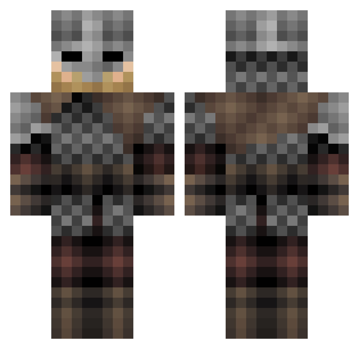TNT_man291 Minecraft skin, front and back view