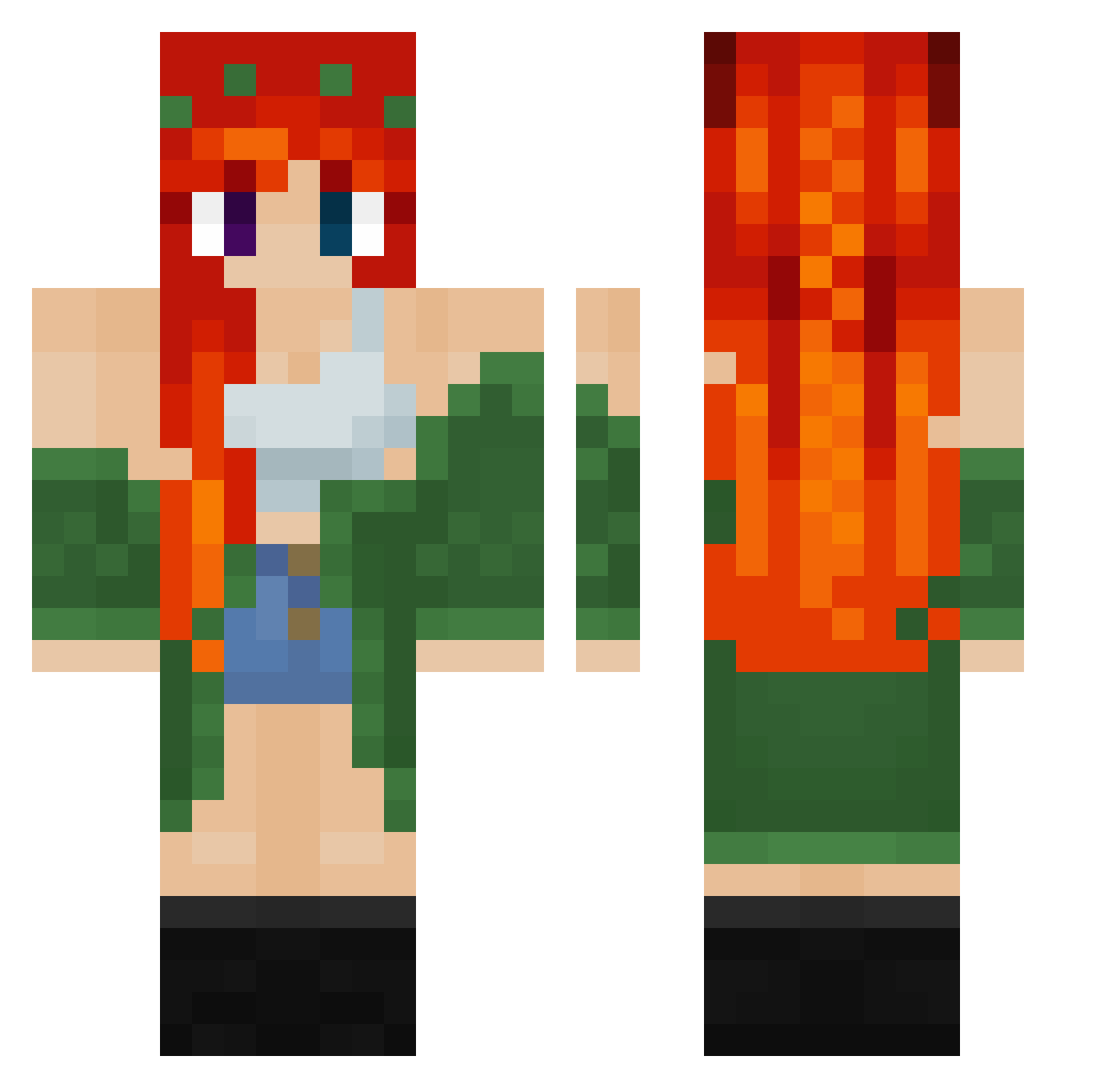 urochordate Minecraft skin, front and back view