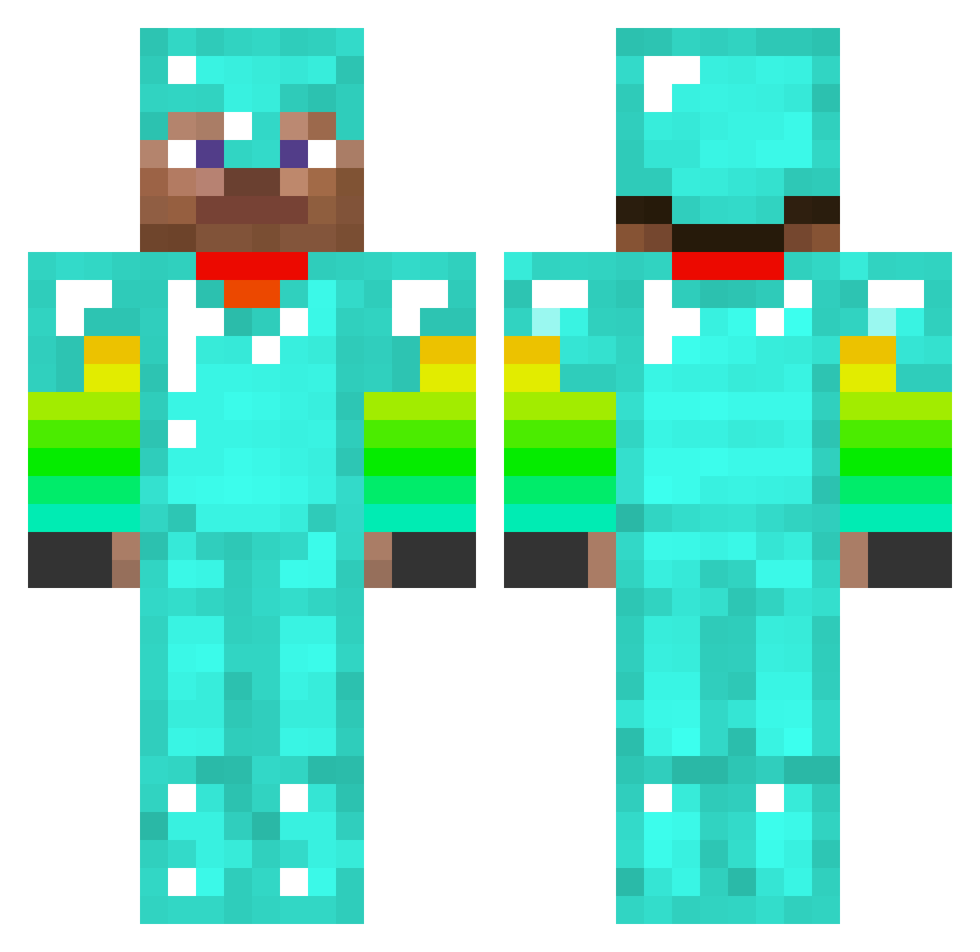 minermanKEVxd Minecraft skin, front and back view