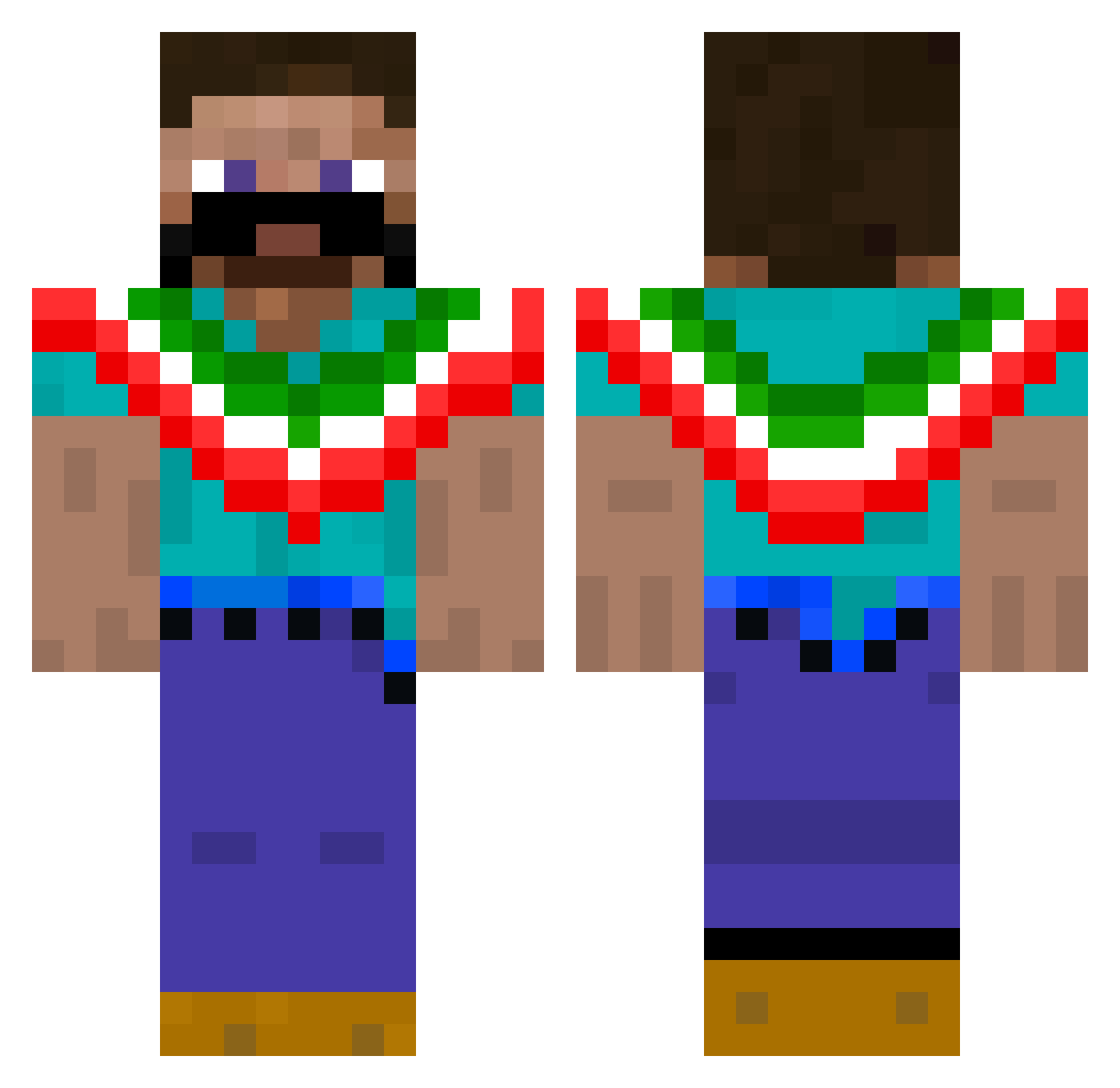 harryhashbrown Minecraft skin, front and back view