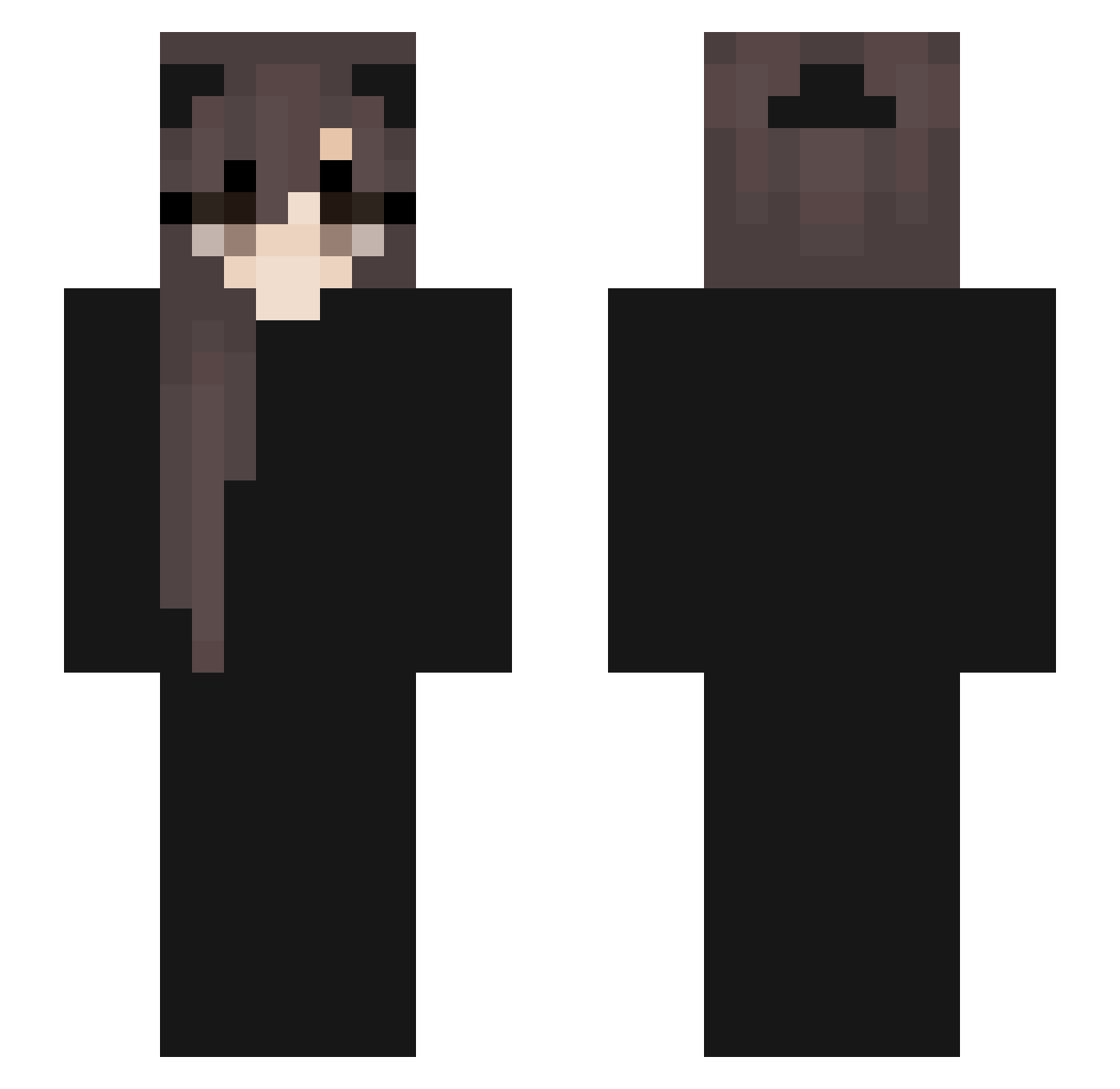 Amii Minecraft skin, front and back view