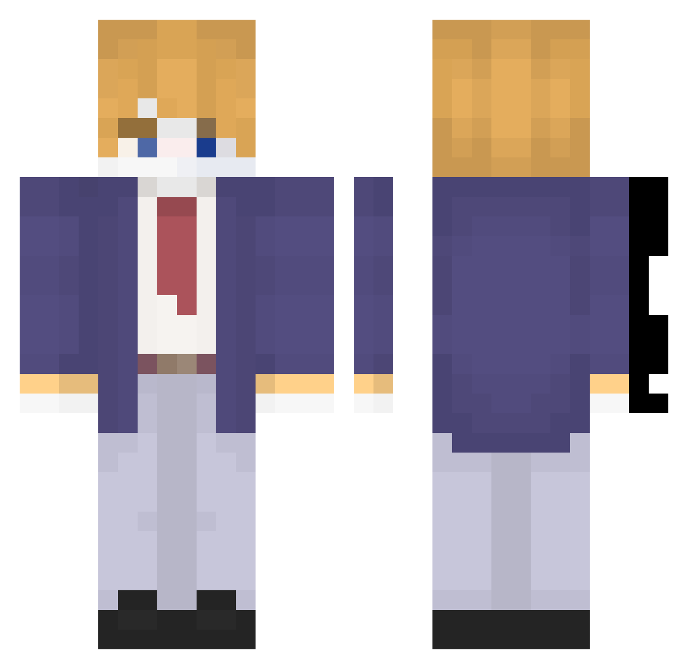Jakubasiema Minecraft skin, front and back view