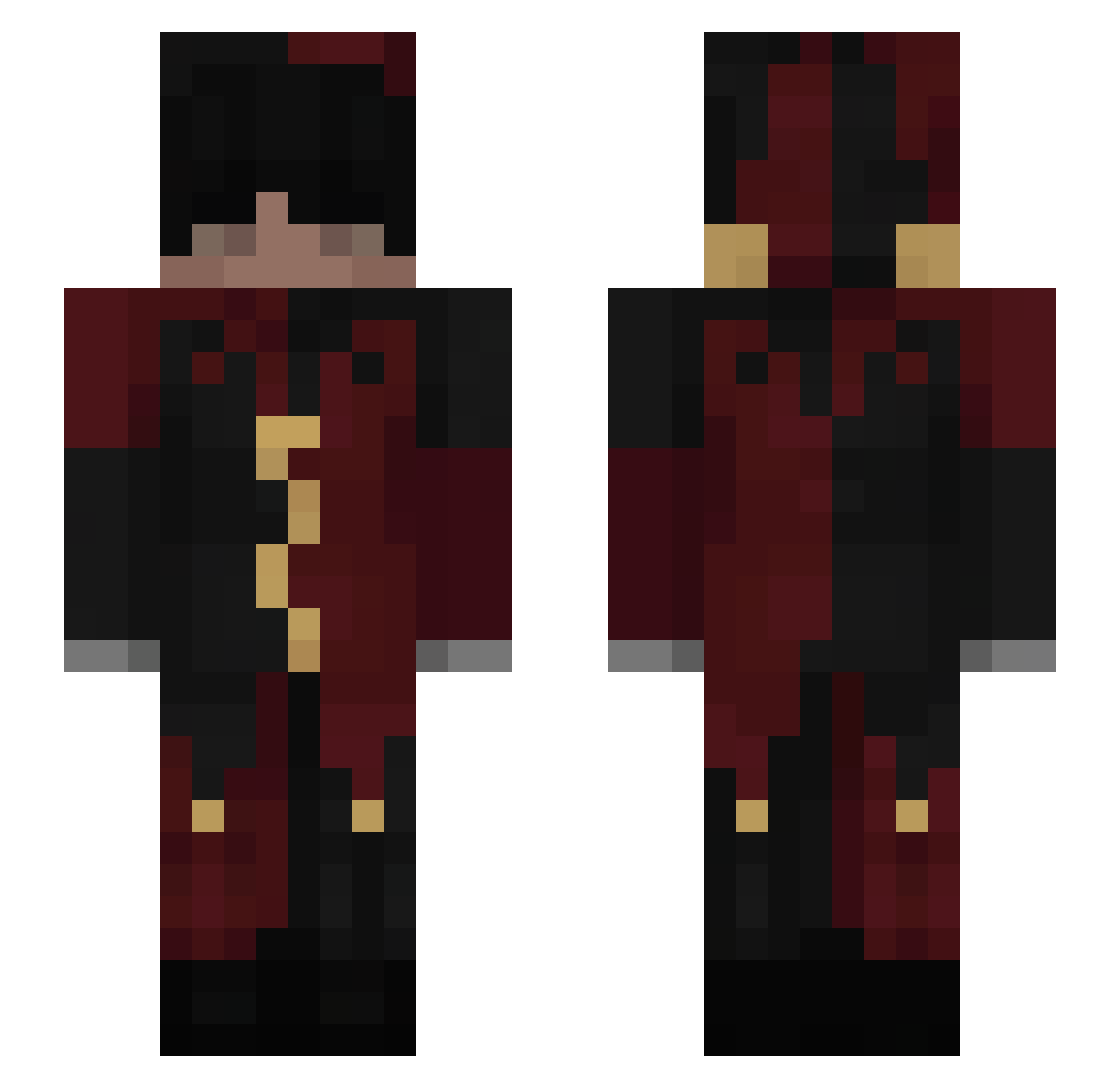 RageabilityYT Minecraft skin, front and back view