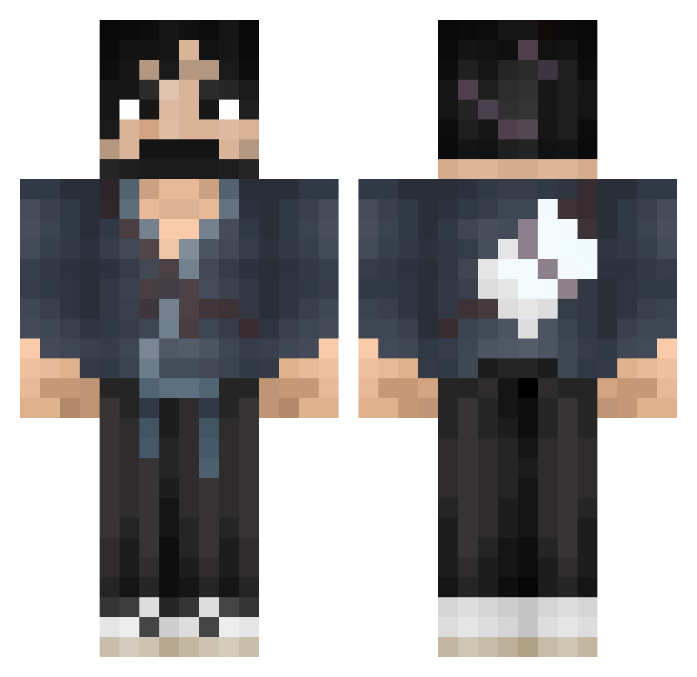 RitzAGL Minecraft skin, front and back view