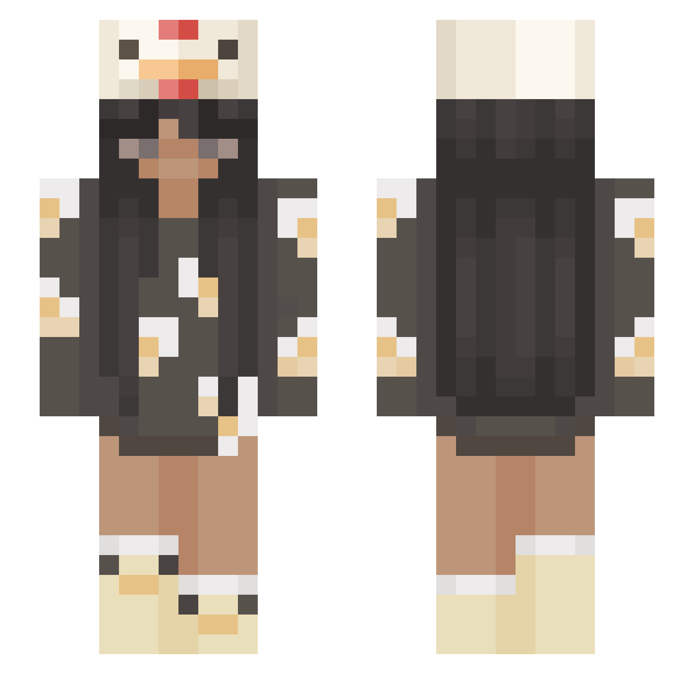 kruemelhuhn Minecraft skin, front and back view