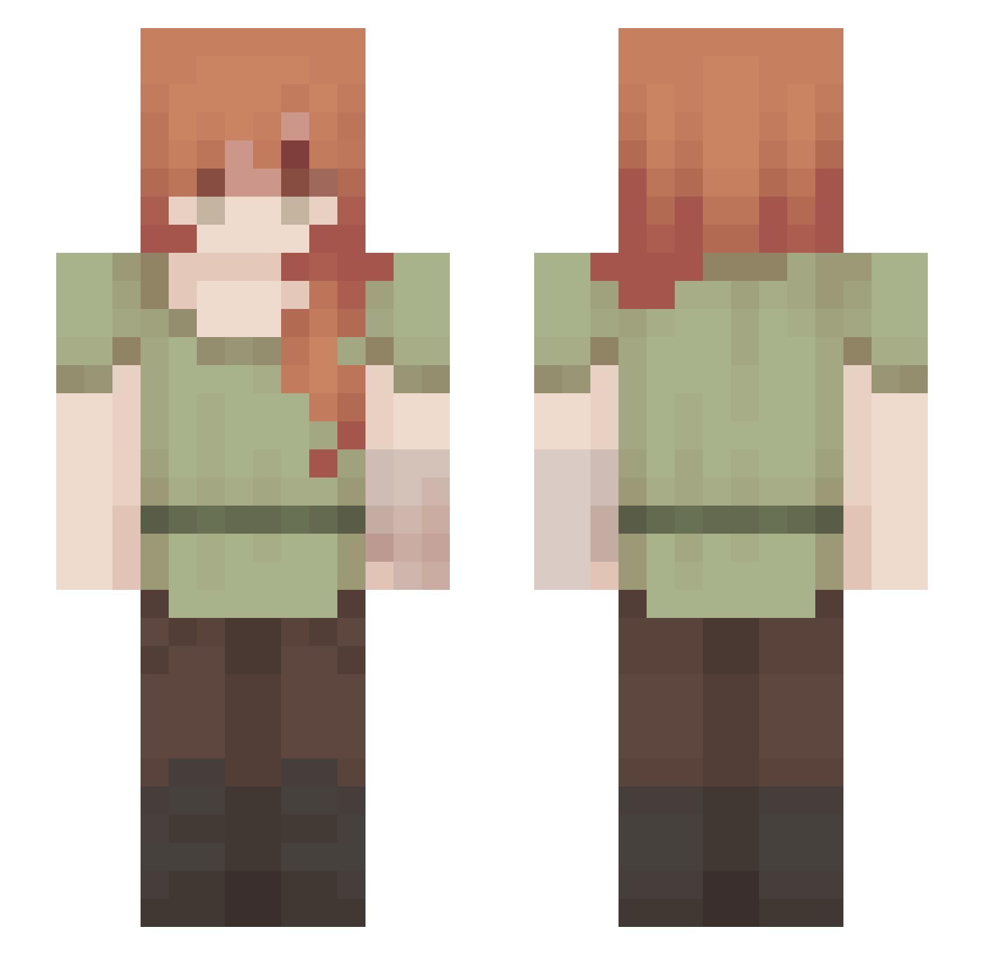 ReCwert Minecraft skin, front and back view