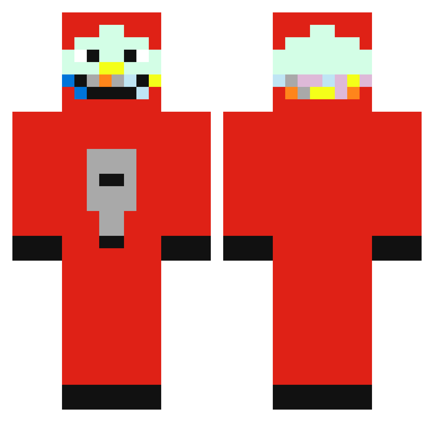 katana012 Minecraft skin, front and back view