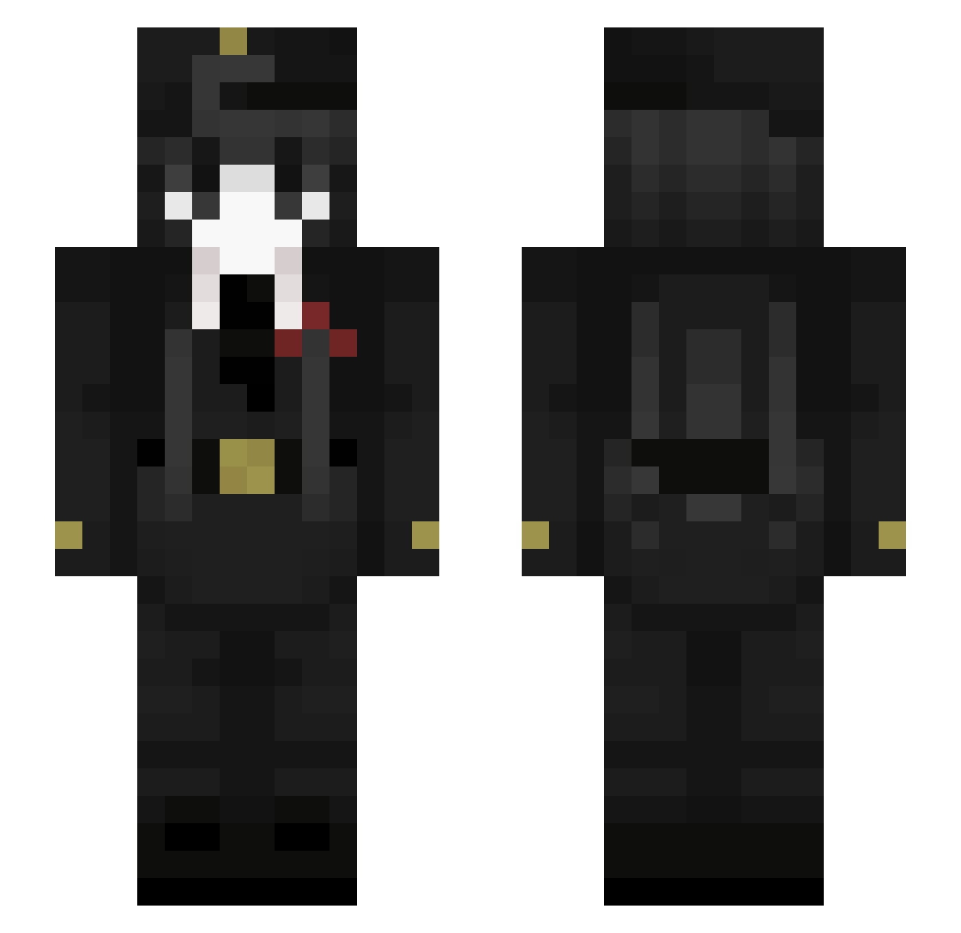 eindig Minecraft skin, front and back view