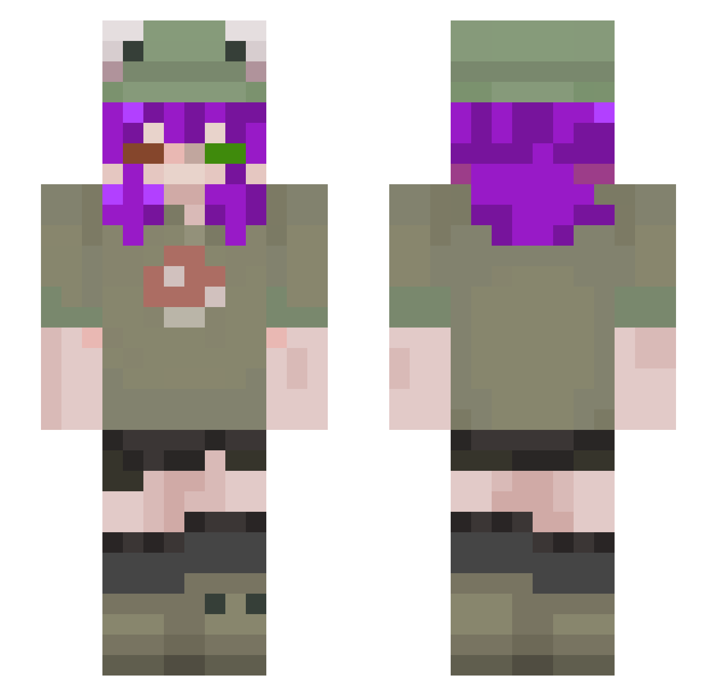 ZoykaMi Minecraft skin, front and back view