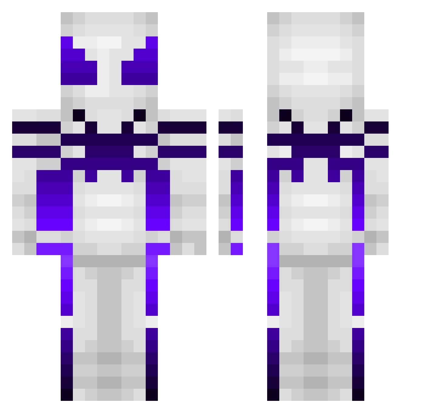 Daffle Minecraft skin, front and back view