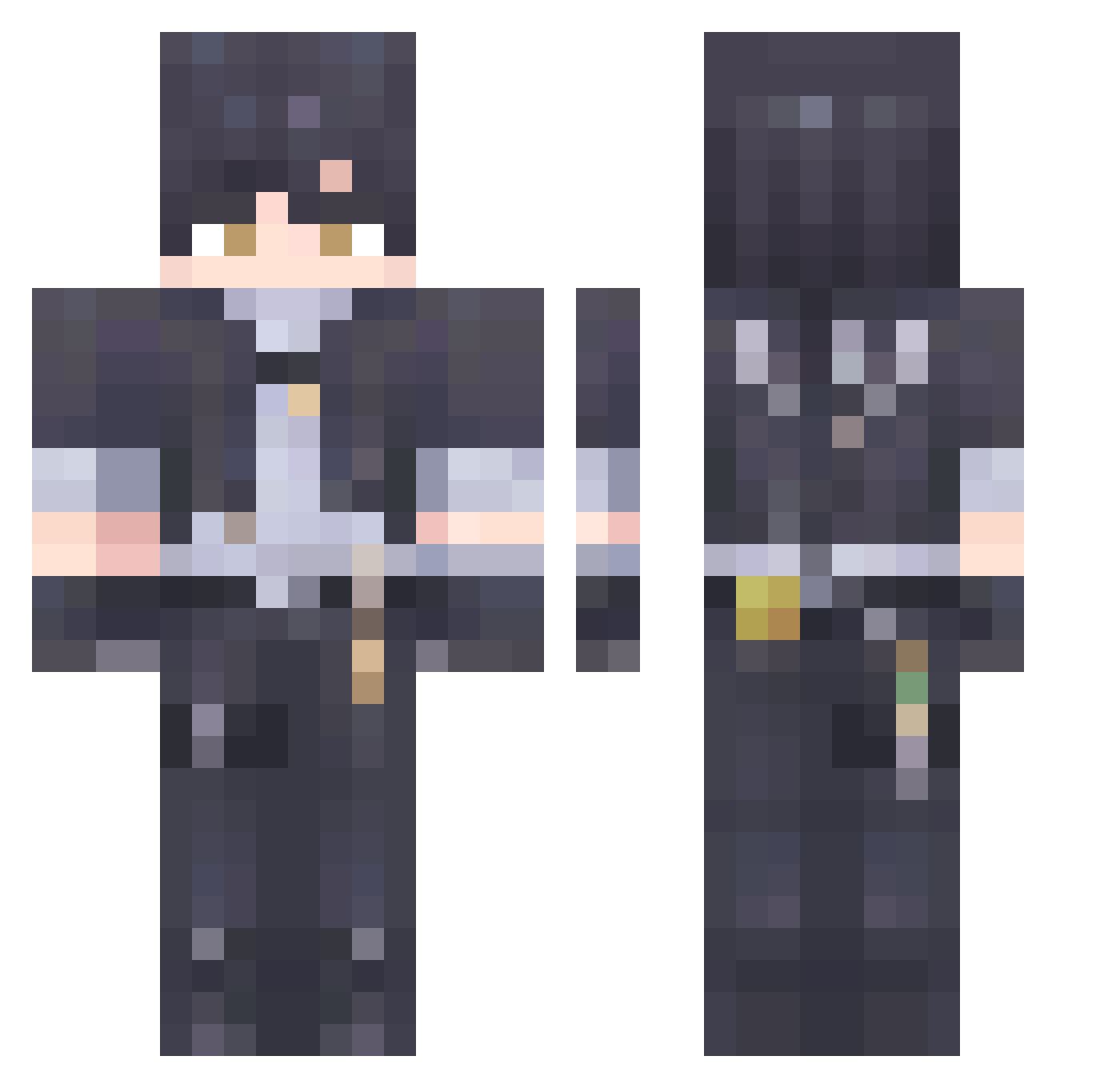 Alkhia Minecraft skin, front and back view
