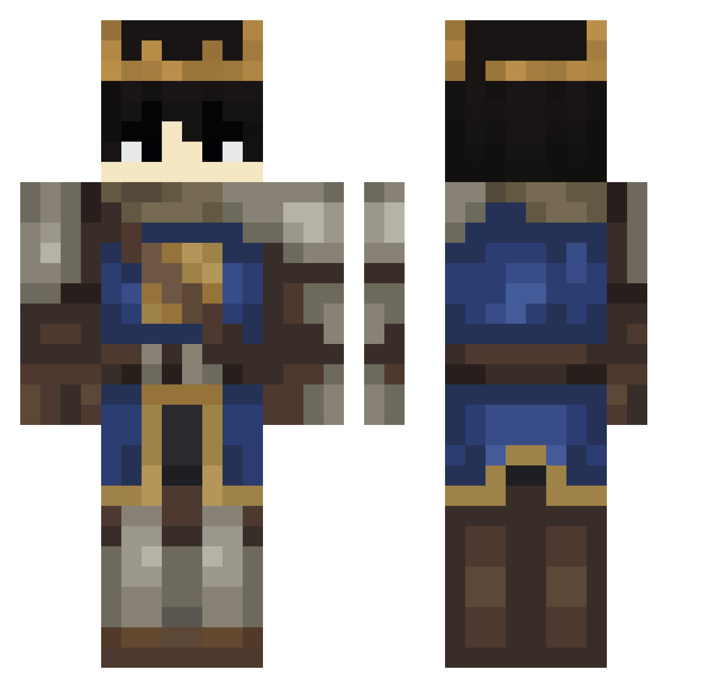 Toftis Minecraft skin, front and back view