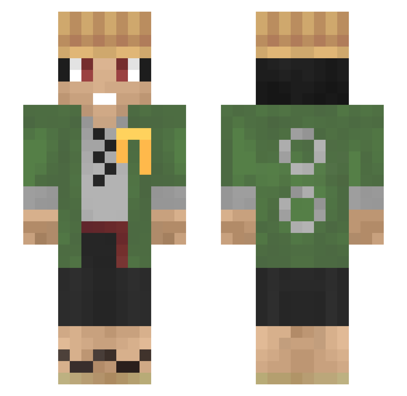 mureex Minecraft skin, front and back view