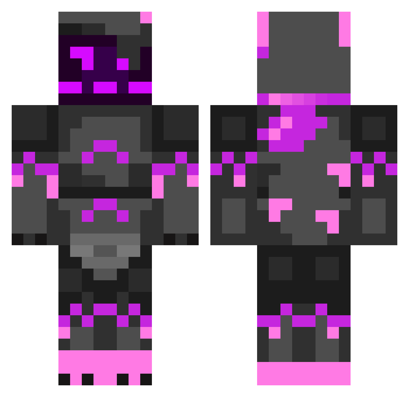 Akromix Minecraft skin, front and back view