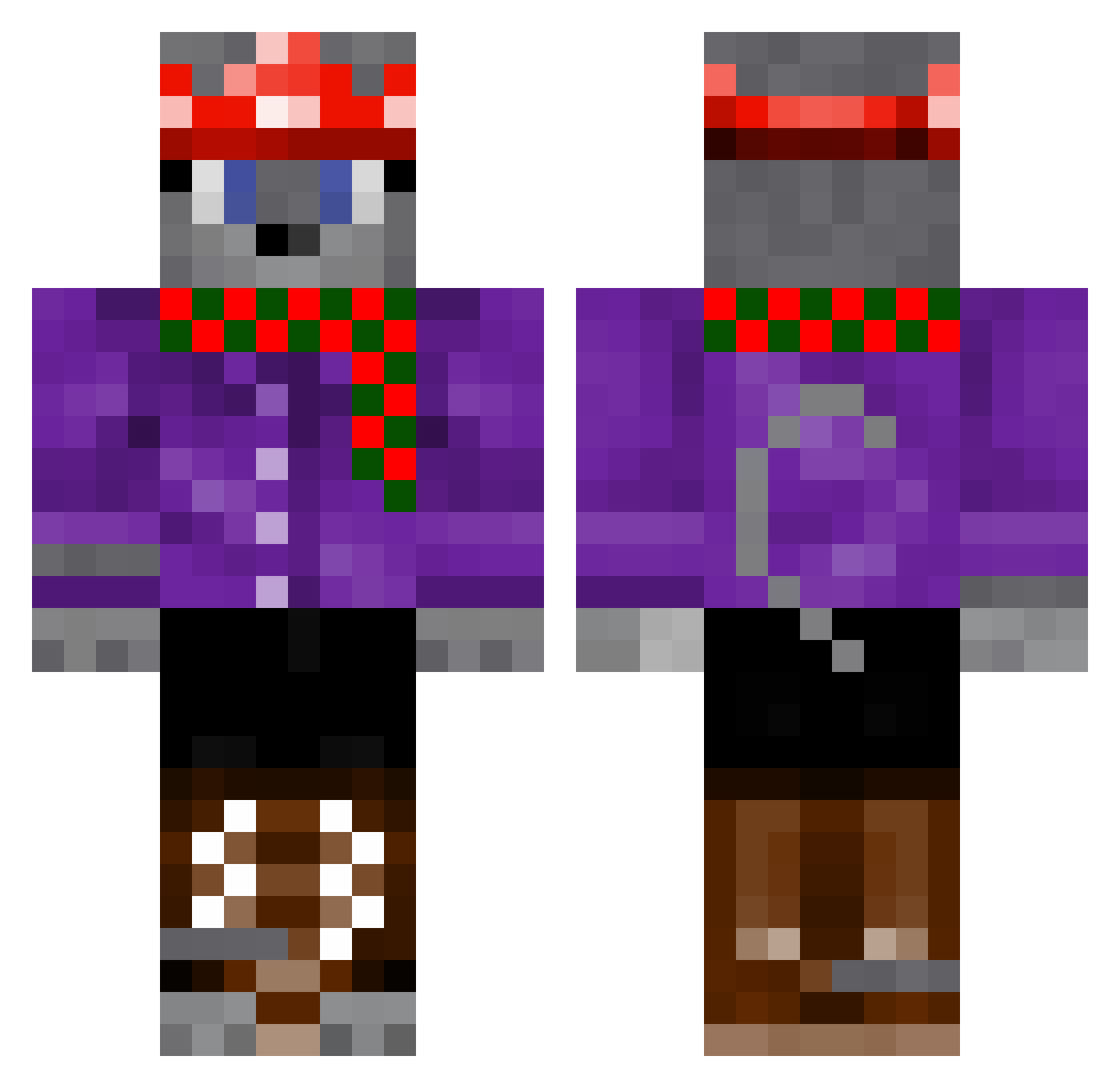 prowls Minecraft skin, front and back view