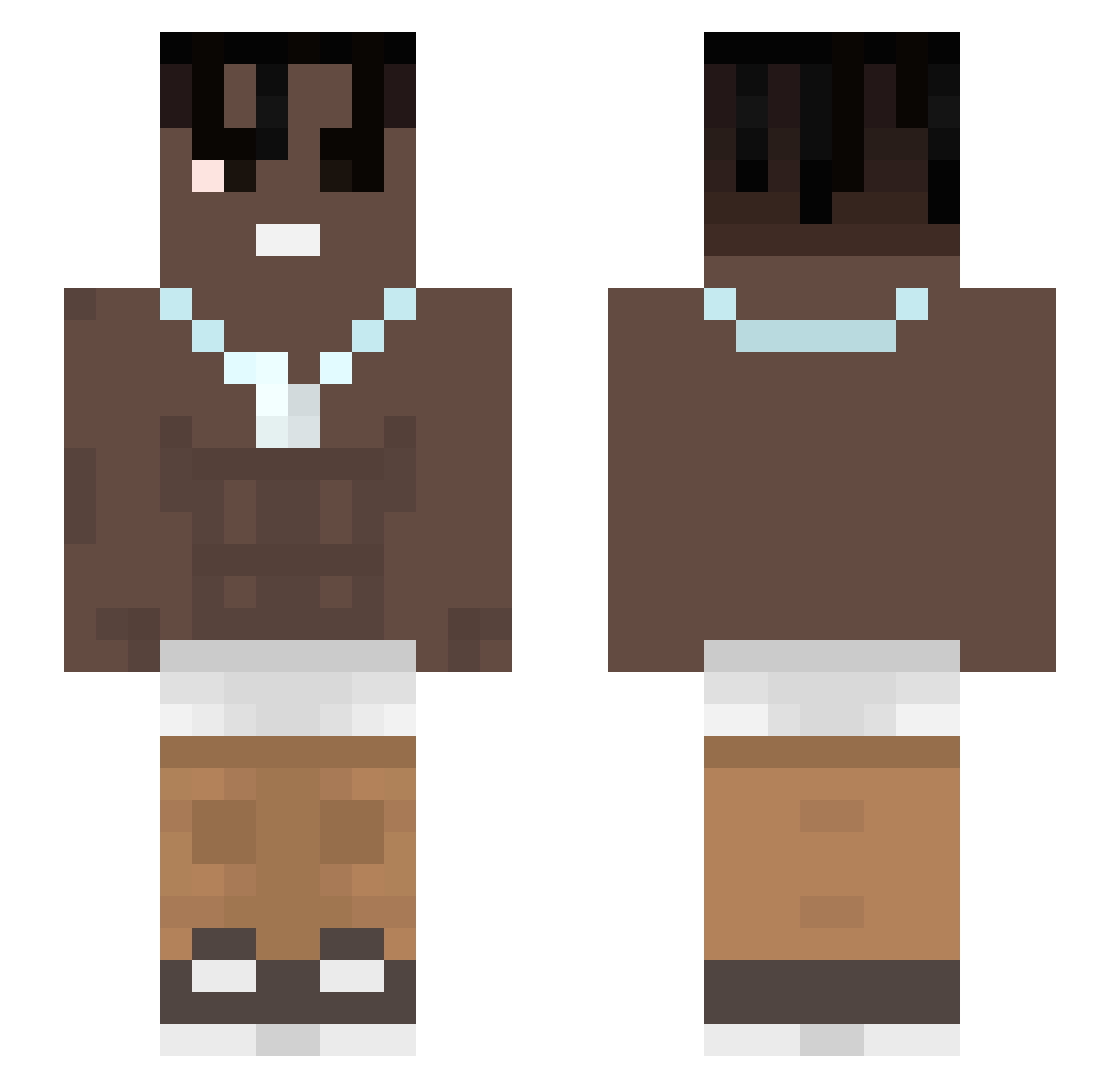 Denanz Minecraft skin, front and back view