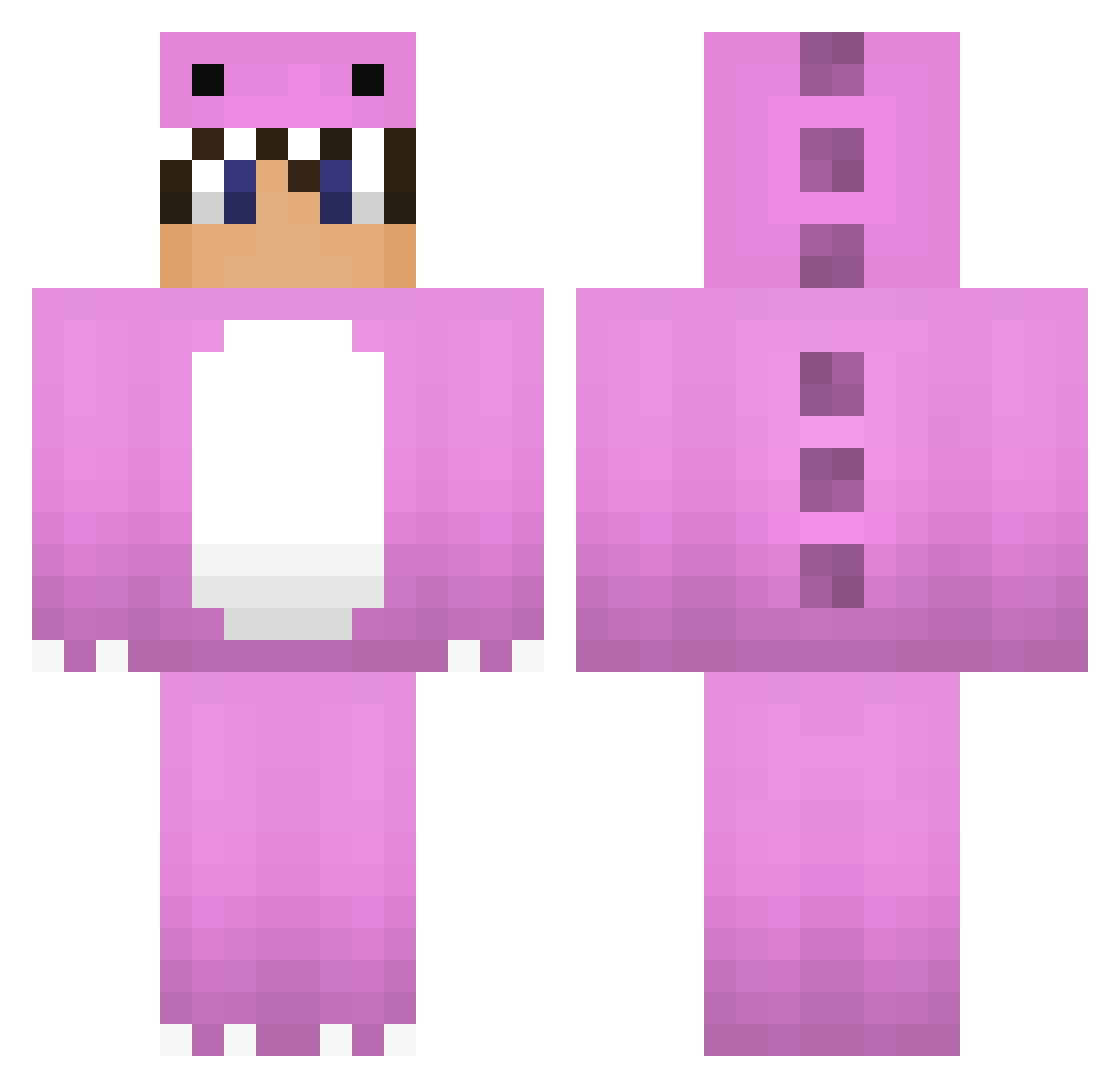 Sxven Minecraft skin, front and back view