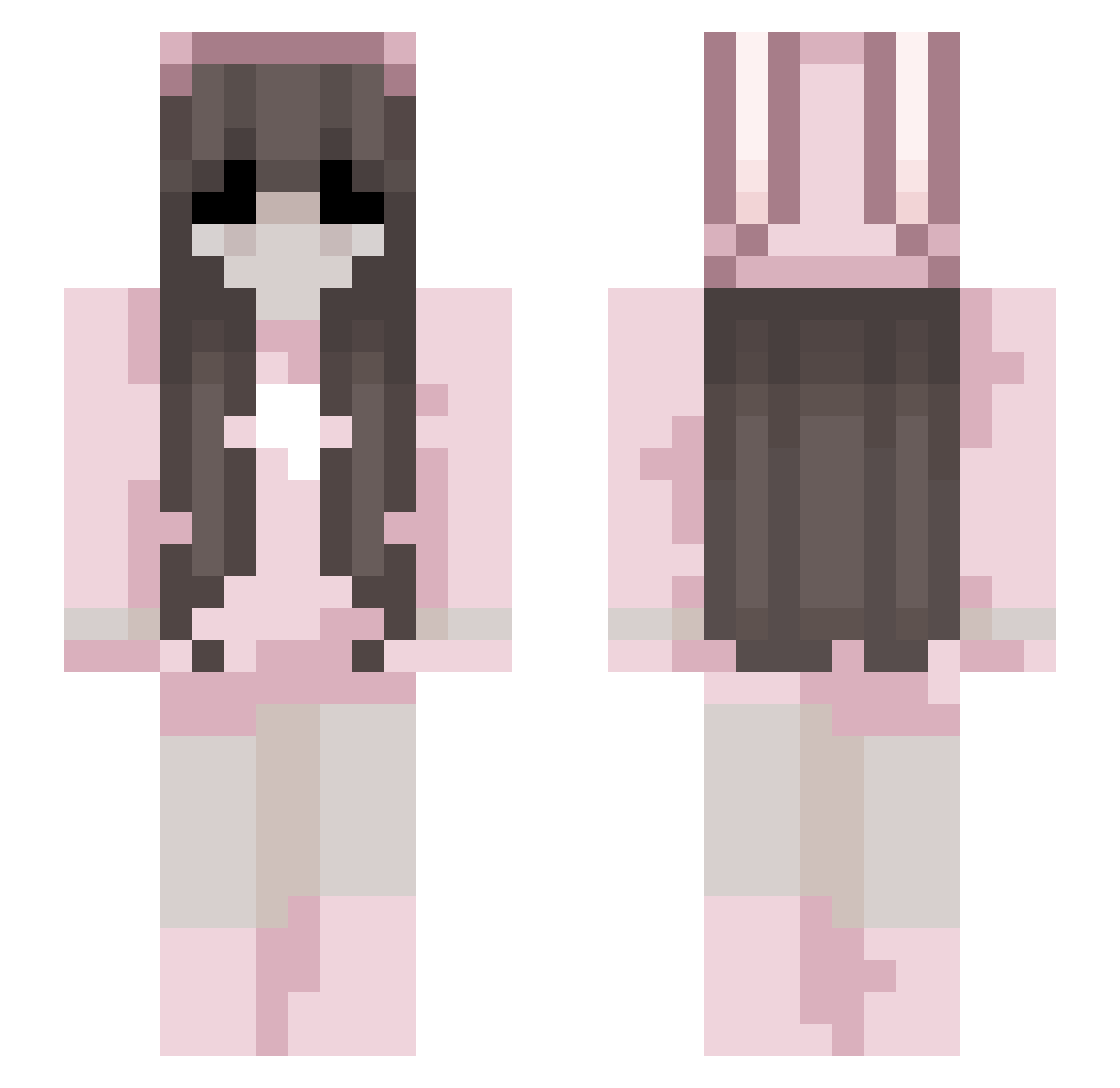 sleepysaki Minecraft skin, front and back view