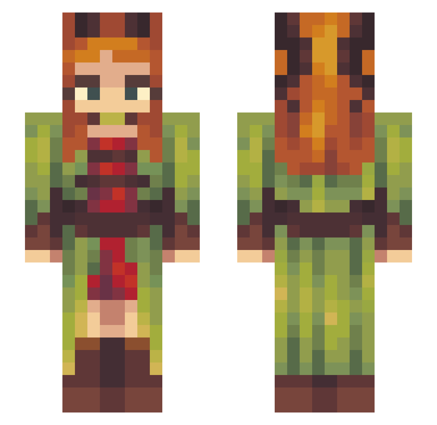Dutch_Lily Minecraft skin, front and back view