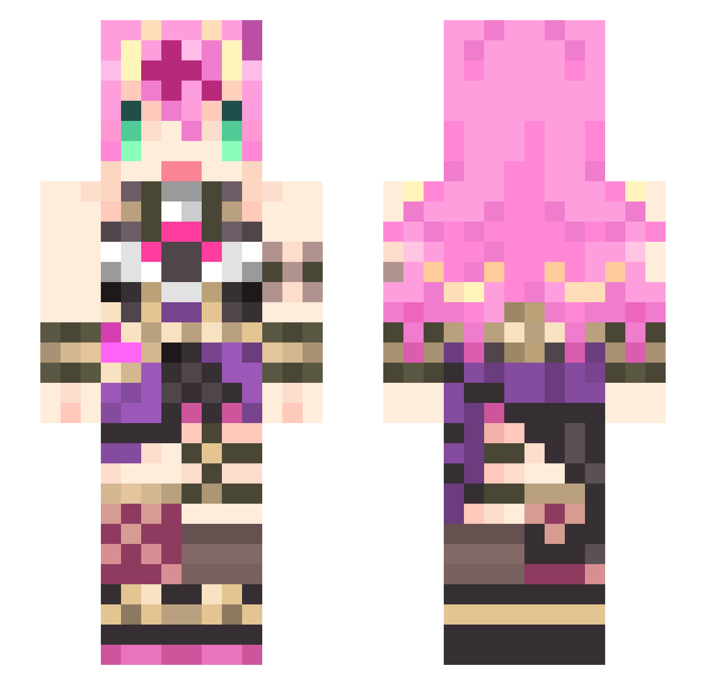 SmallChiang Minecraft skin, front and back view