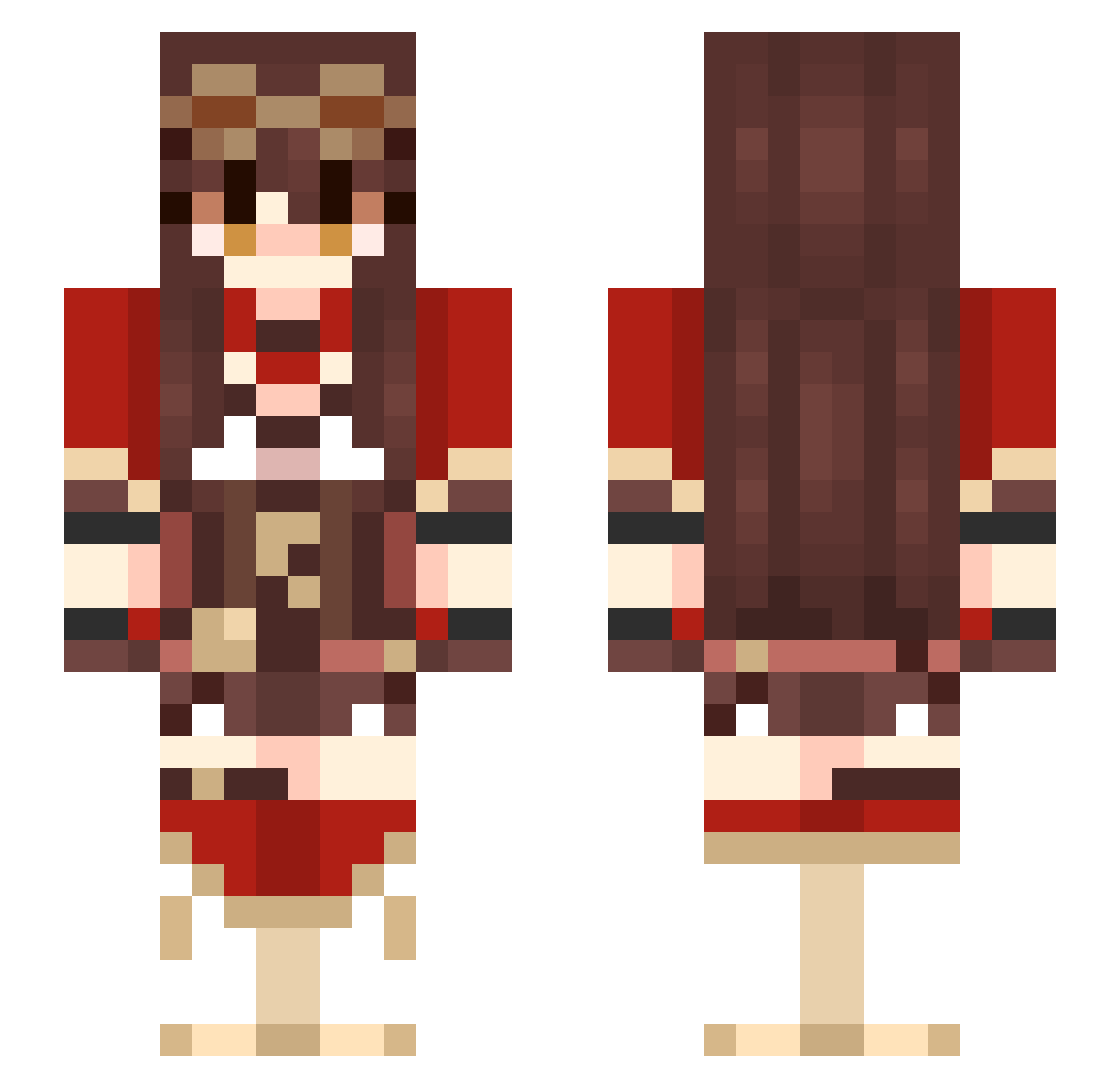 steveio Minecraft skin, front and back view