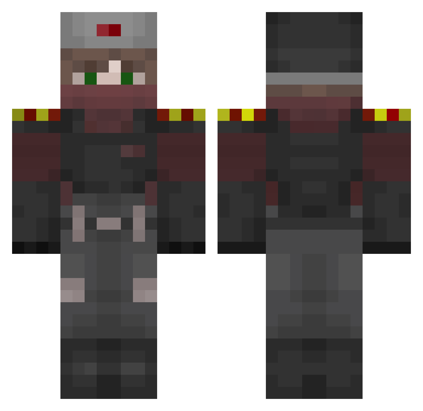 _Hexagon_24 Minecraft skin, front and back view