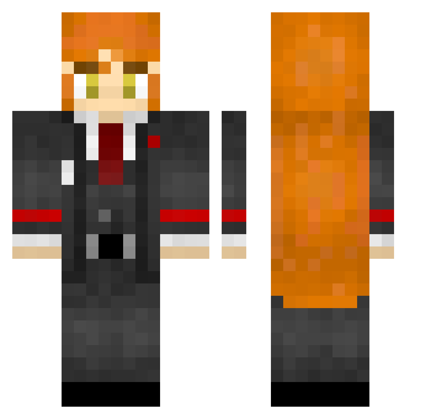tkh2o Minecraft skin, front and back view