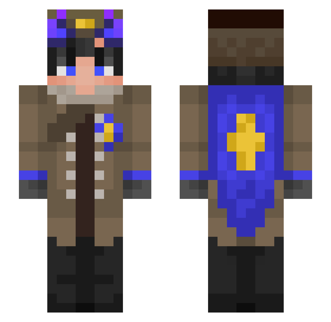 Satanix_TTV Minecraft skin, front and back view