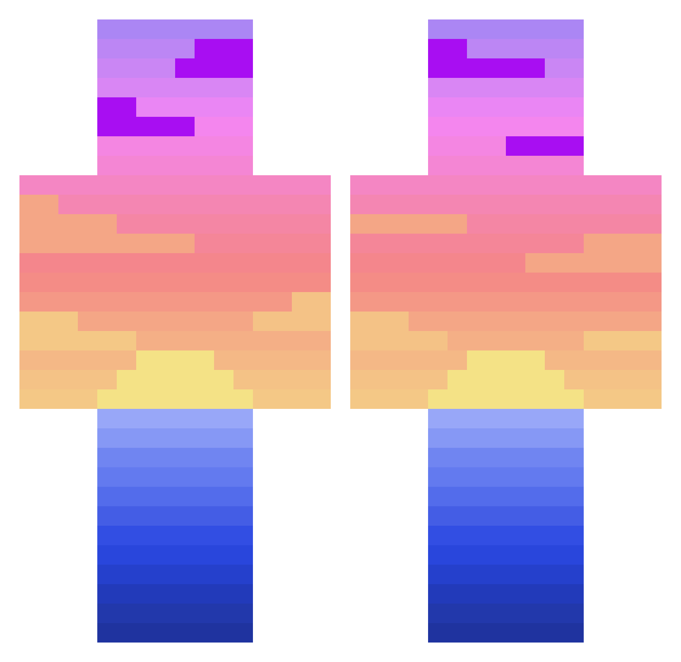 Today Minecraft skin, front and back view