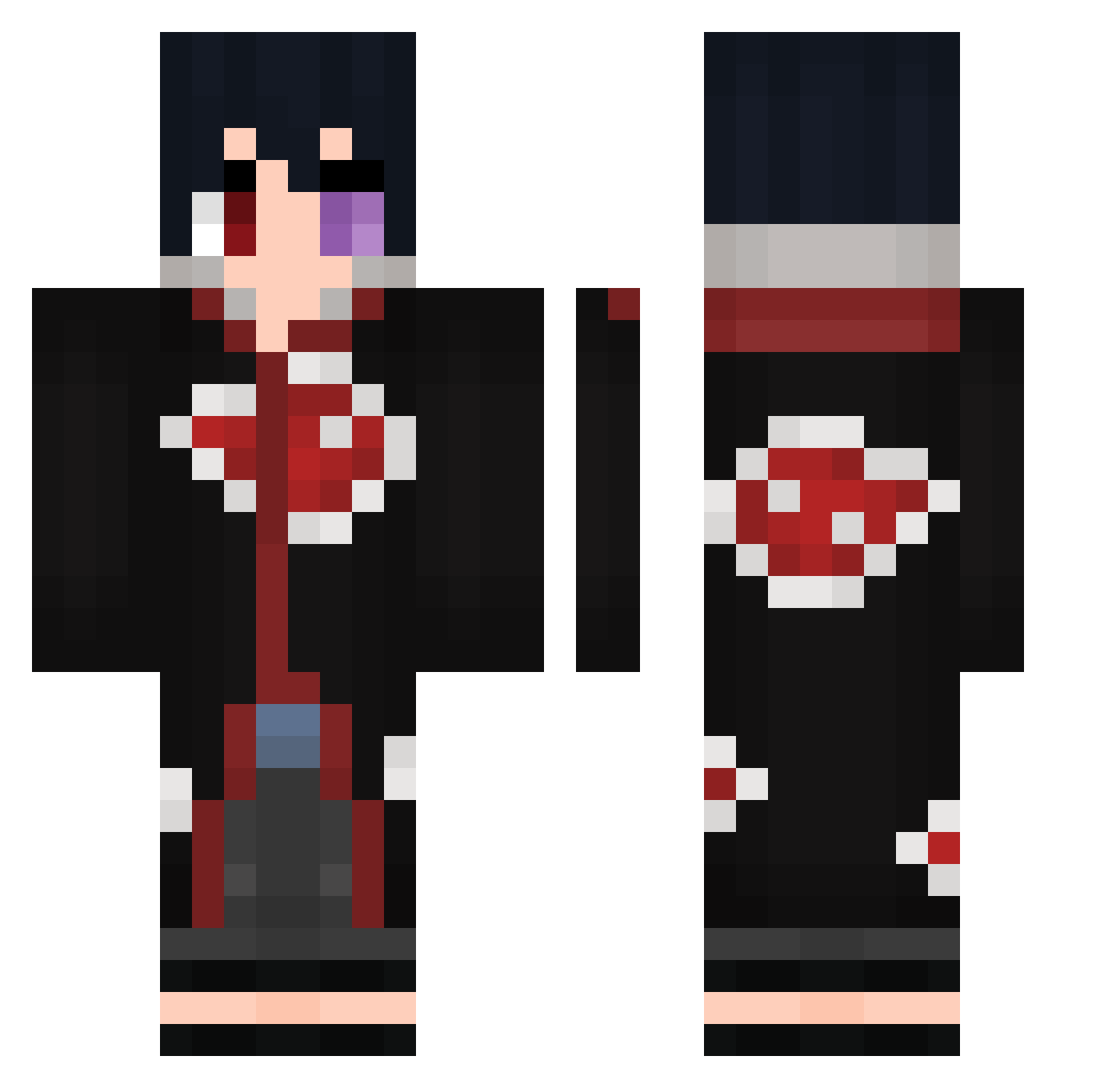 jinxplayzmc Minecraft skin, front and back view