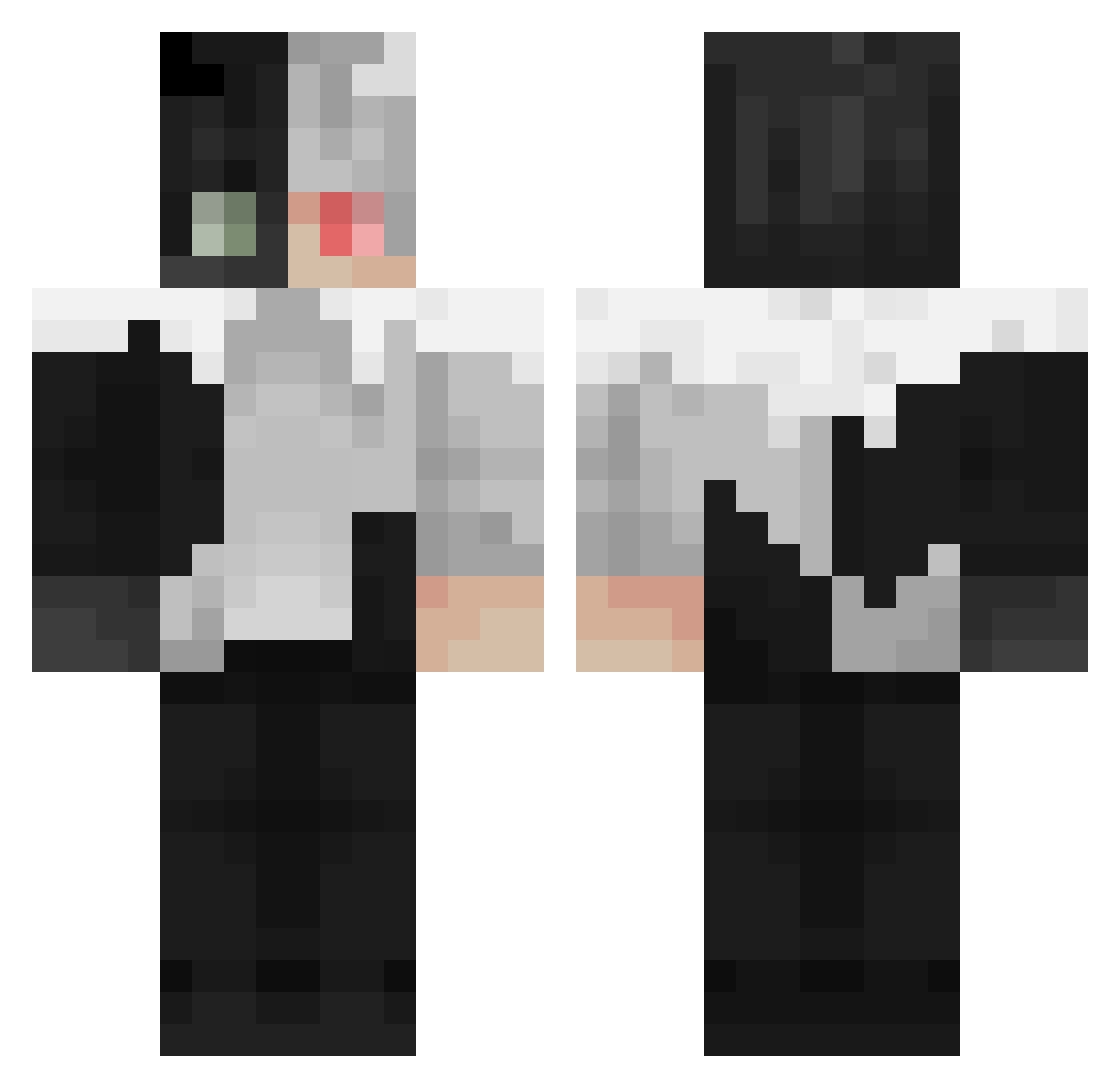 Smok3Shot Minecraft skin, front and back view