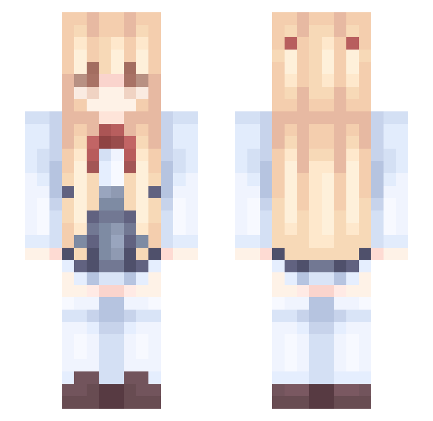 NayLoy Minecraft skin, front and back view