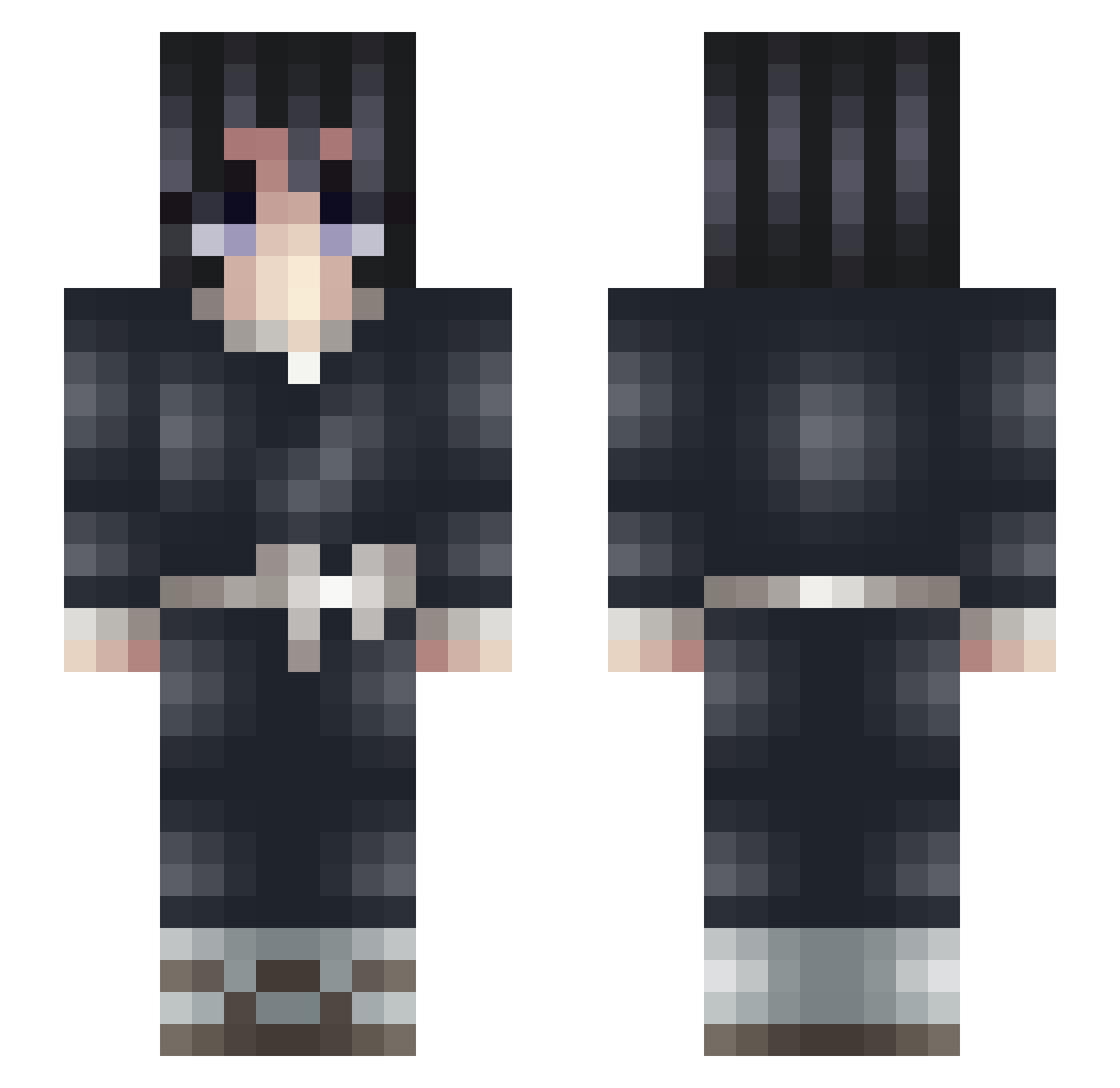 yx3_ Minecraft skin, front and back view