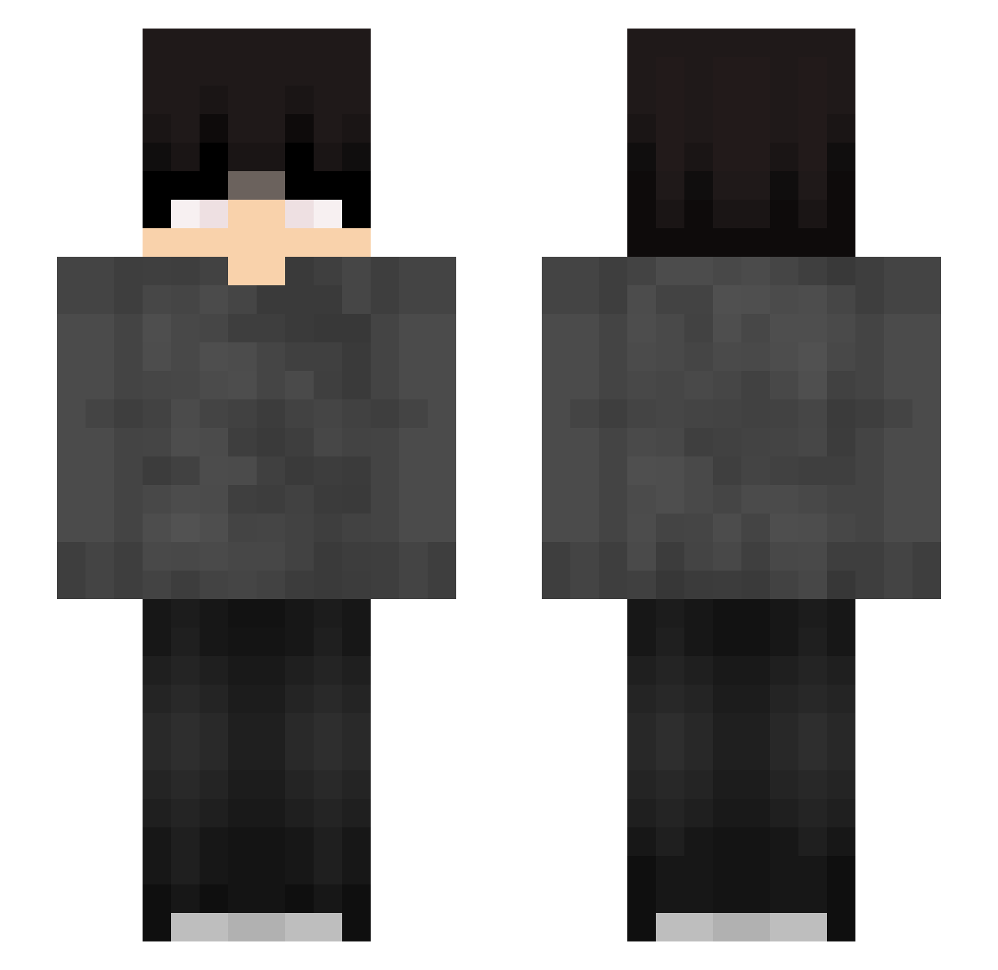 SimplyLyst Minecraft skin, front and back view