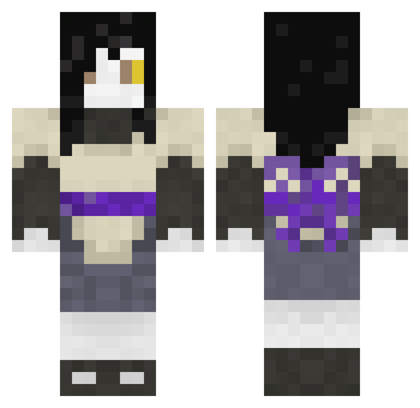 Orchimmaru Minecraft skin, front and back view