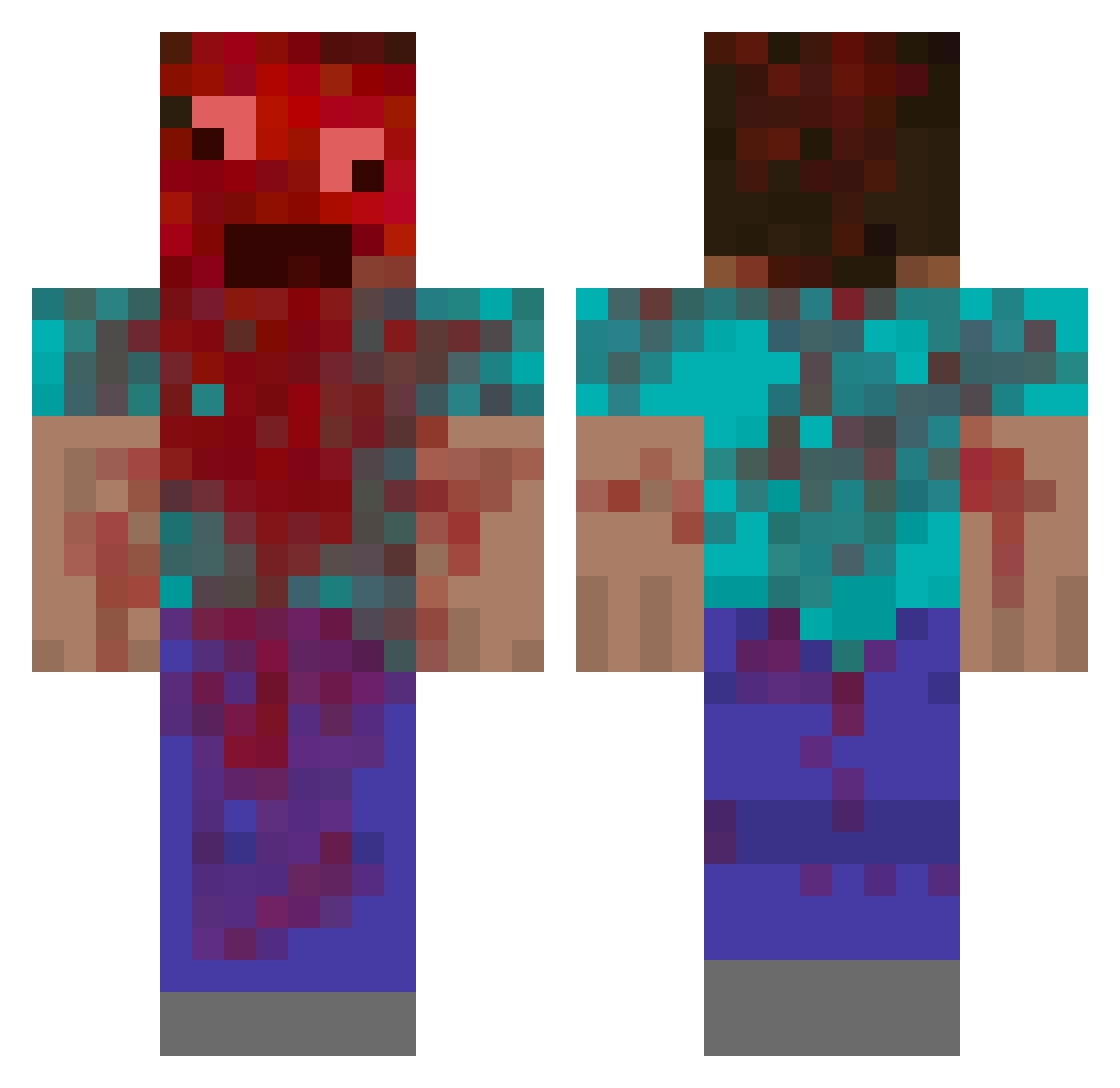 GANGSTER2137 Minecraft skin, front and back view