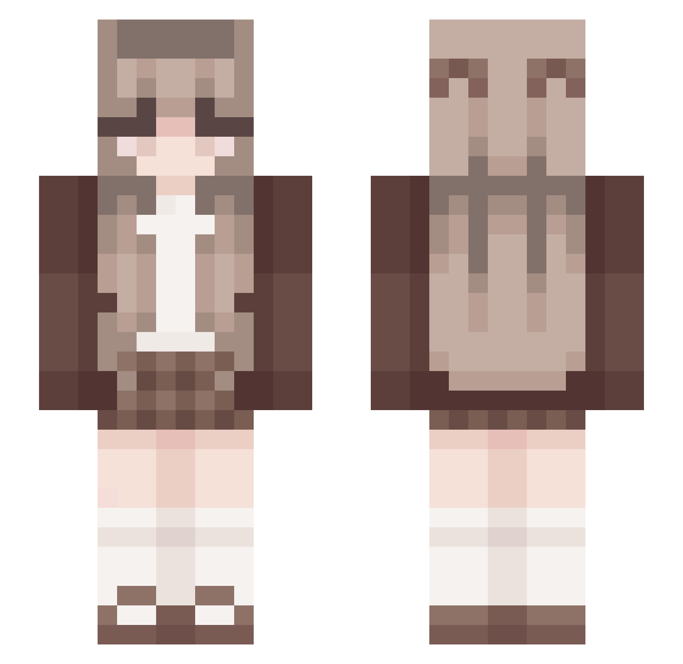 AllDolledUp Minecraft skin, front and back view