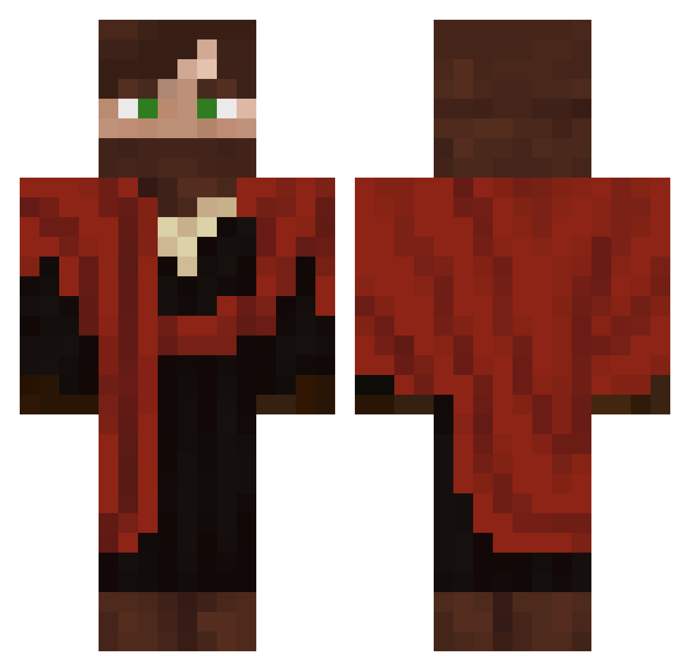 SntPablo Minecraft skin, front and back view