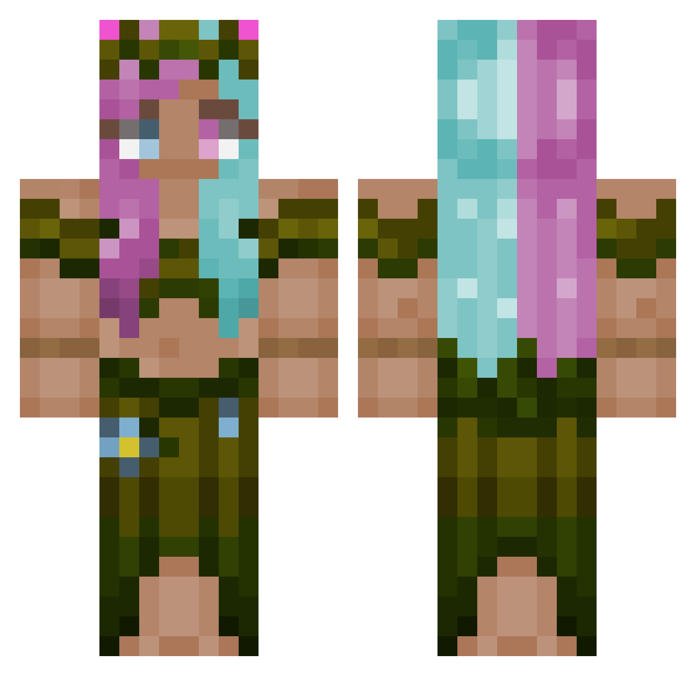 SerxndipityInk Minecraft skin, front and back view