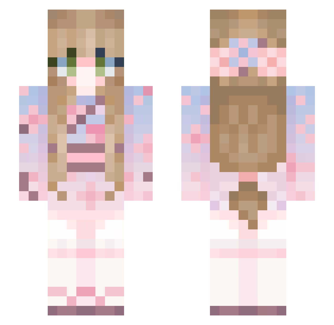 v3n3r4 Minecraft skin, front and back view