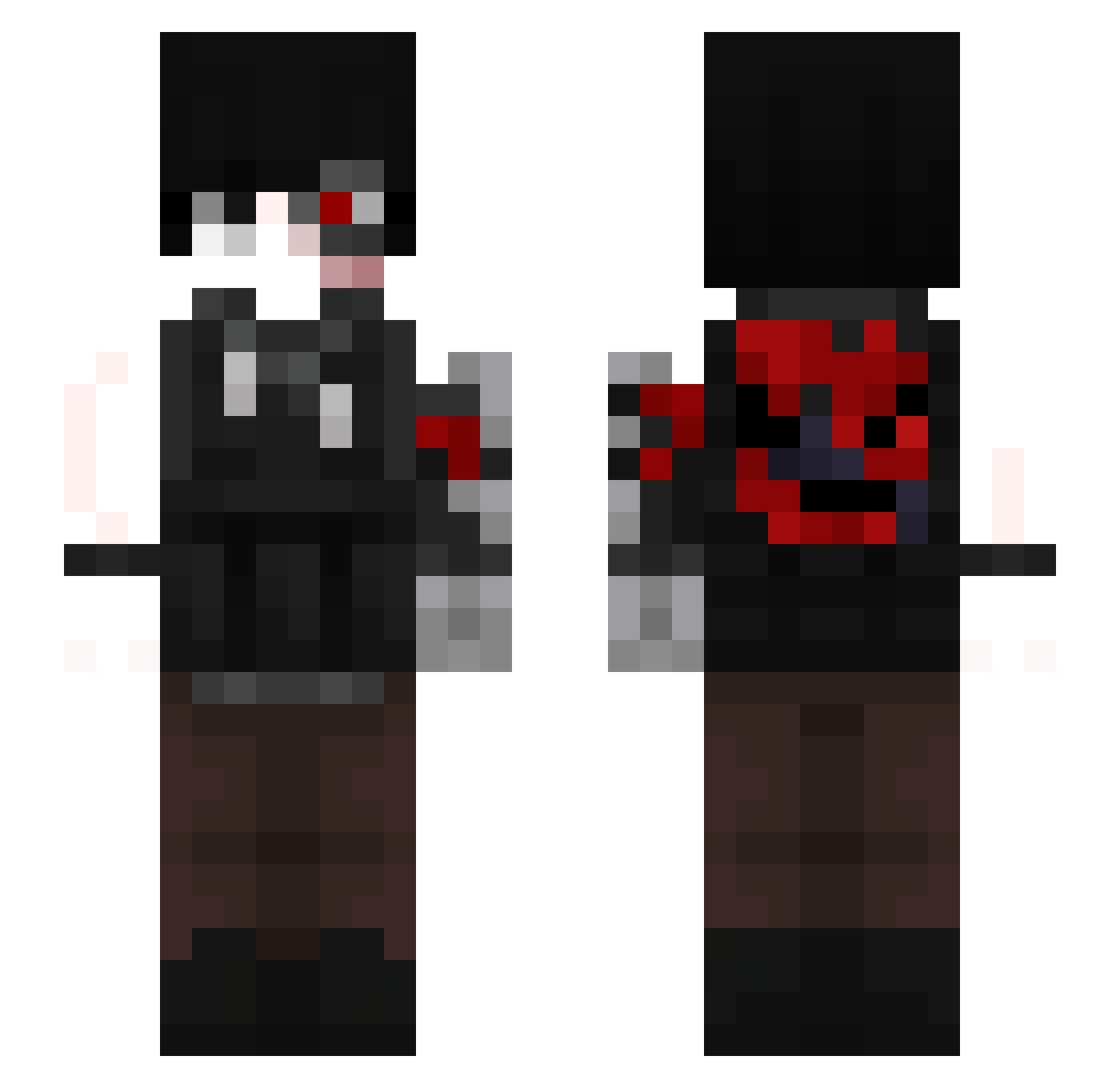 Sk2p Minecraft skin, front and back view