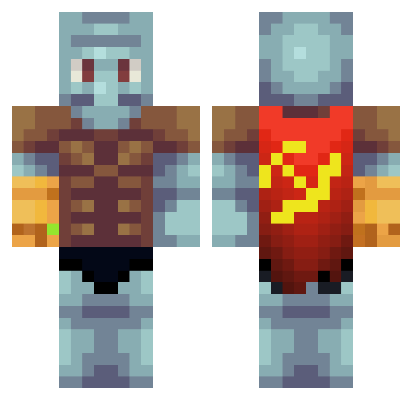Lucky_Ducky69 Minecraft skin, front and back view