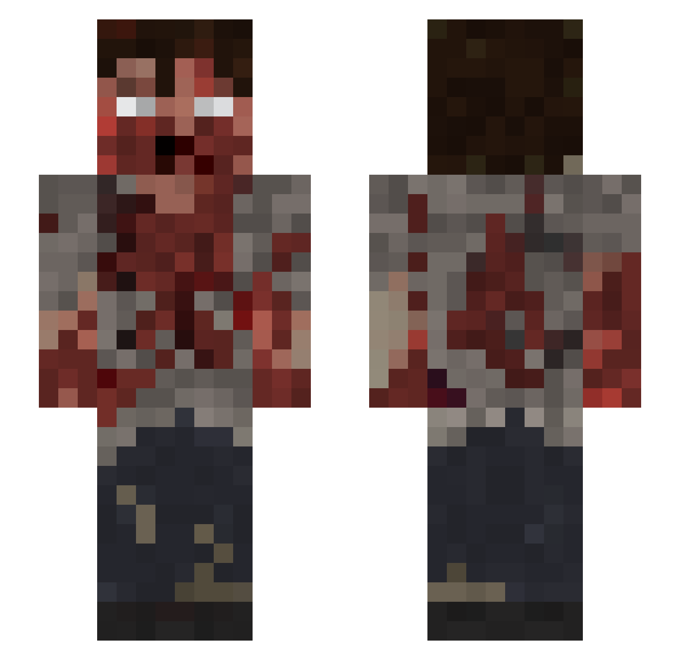 Timinee Minecraft skin, front and back view