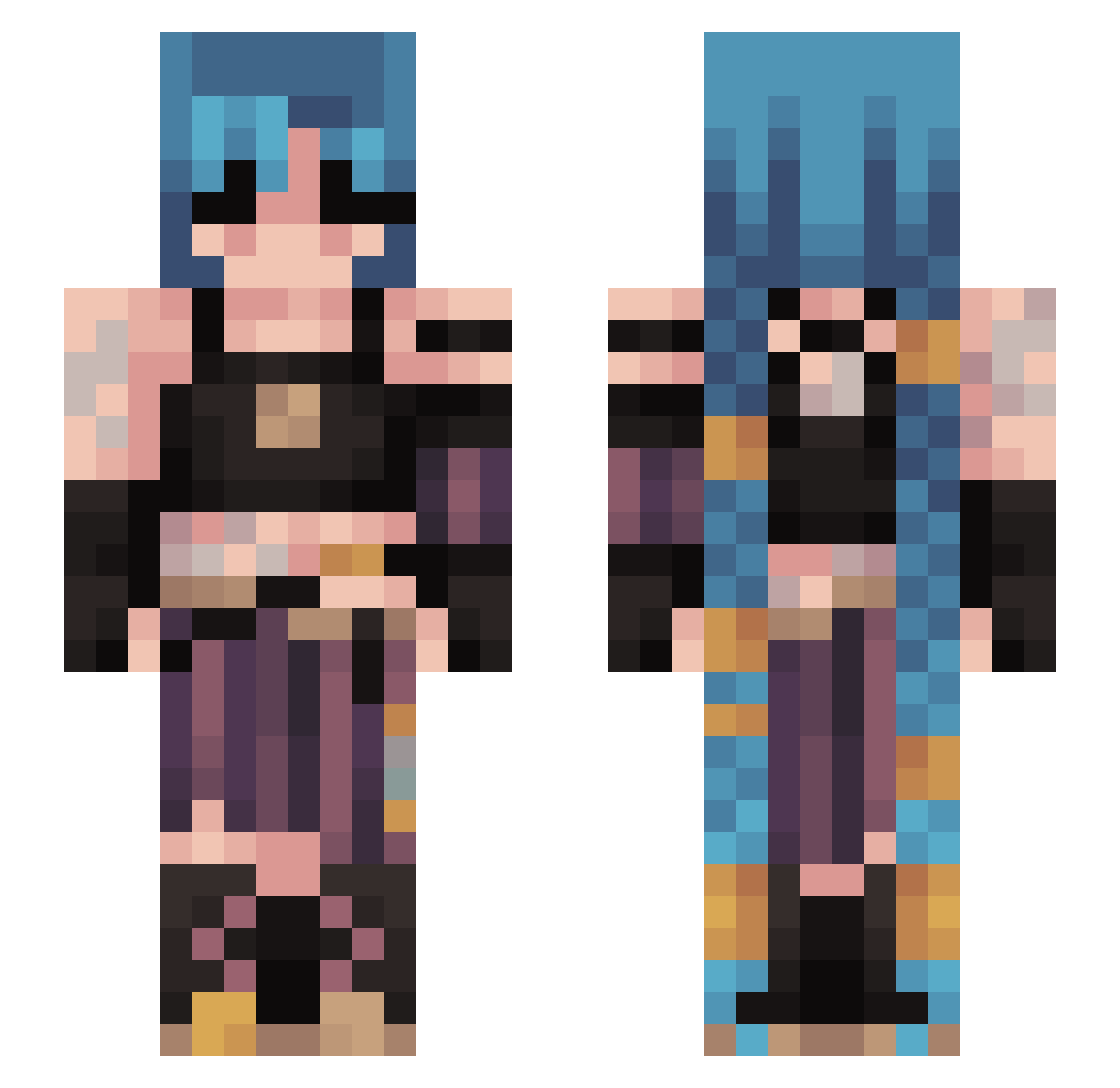 Zmooshie Minecraft skin, front and back view